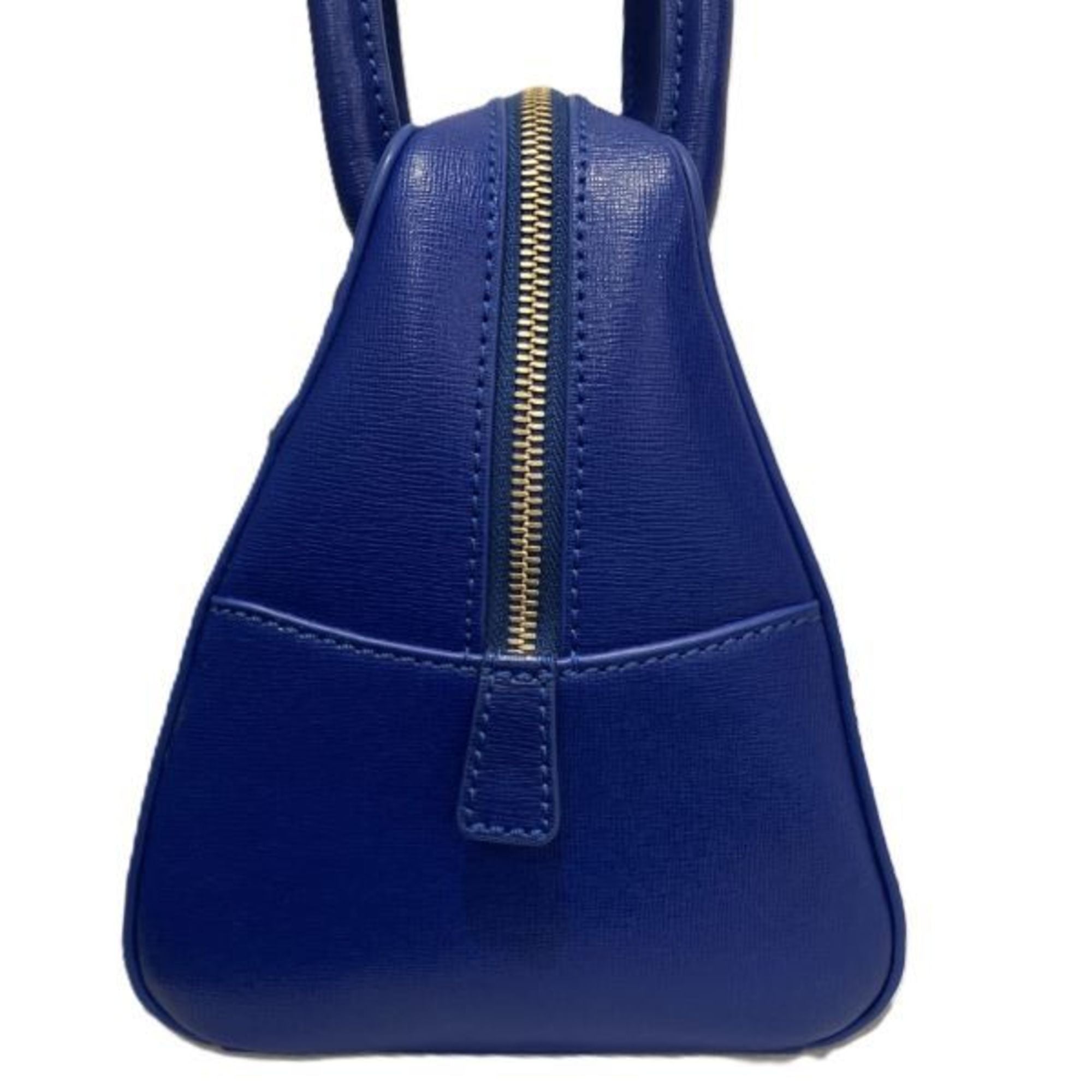 Furla Blue Leather Handbag Shoulder Bag (Pre-Owned)