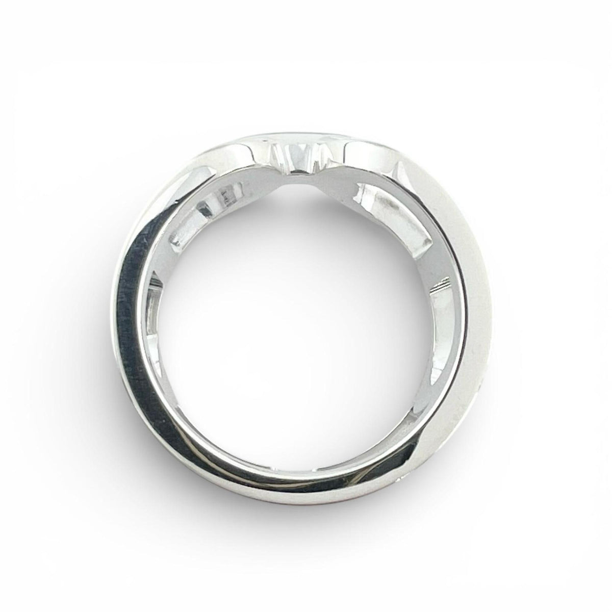 Hermes Silver Silver 925 Band Ring (Pre-Owned)