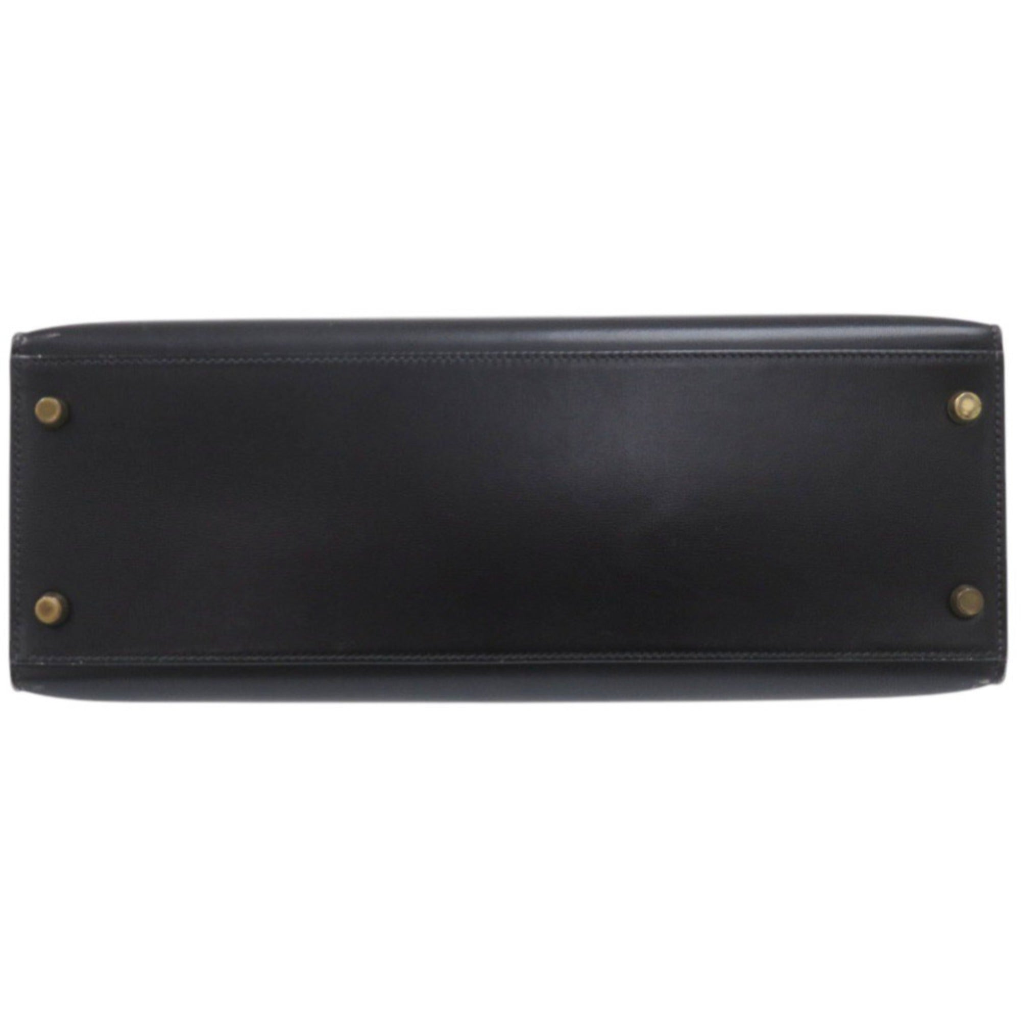 Hermes Black Box Calf Leather Handbag (Pre-Owned)