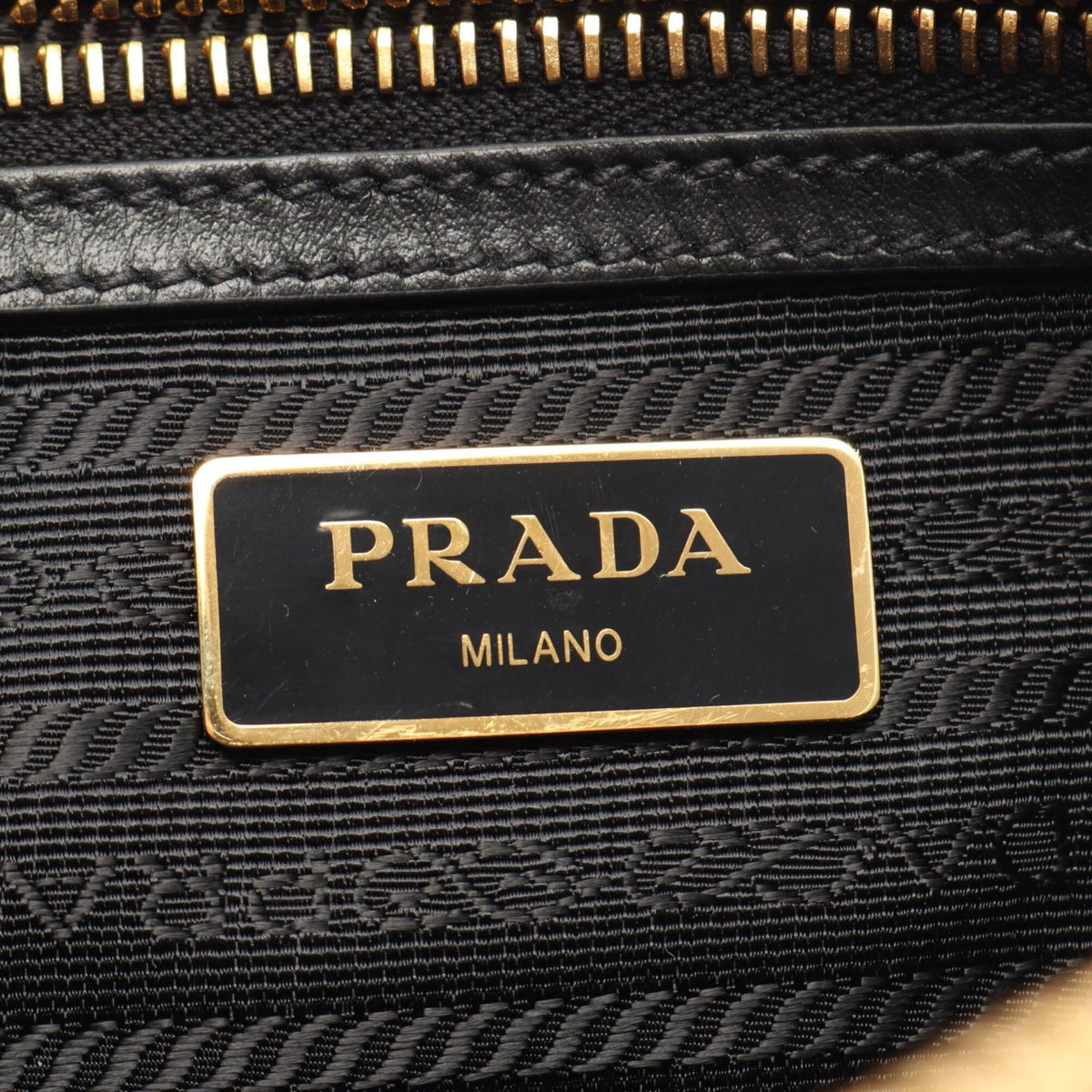 Prada Black Canvas Leather Shoulder Bag (Pre-Owned)