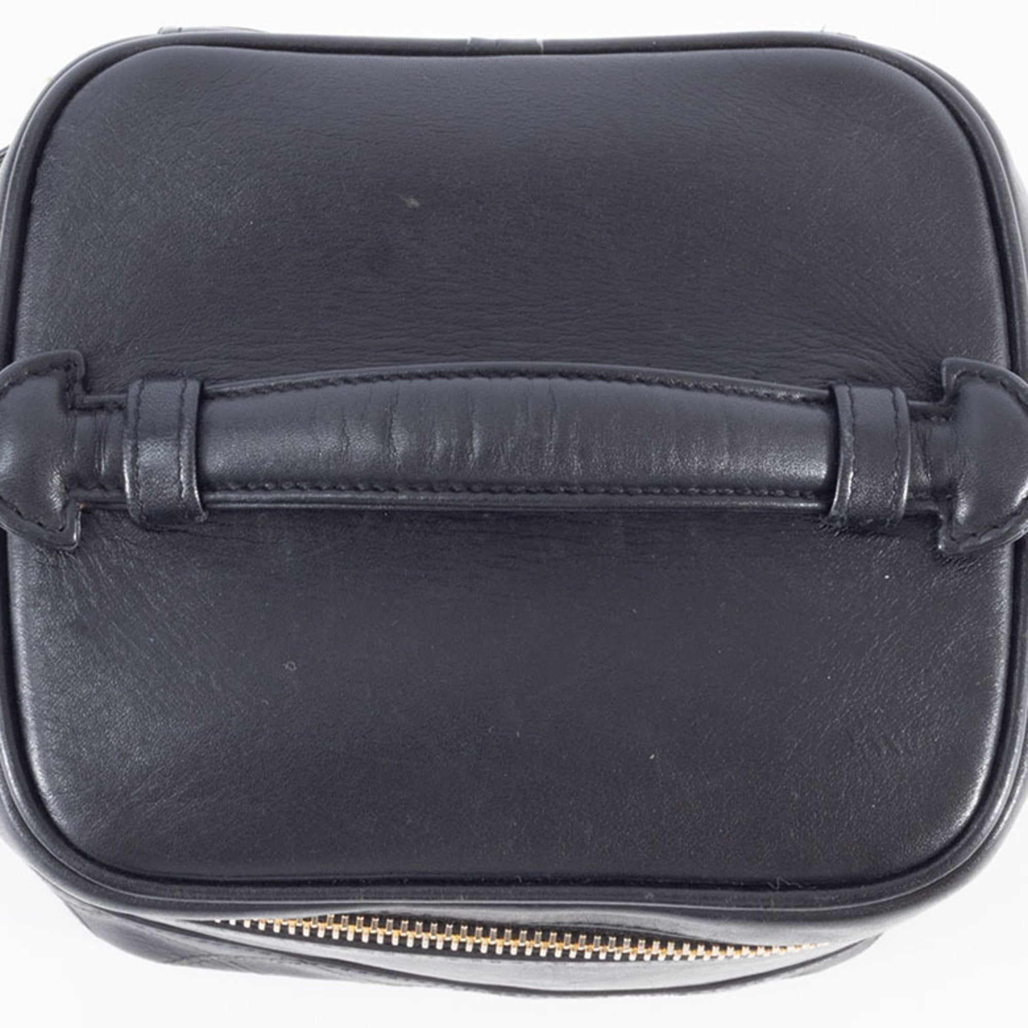 Chanel Black Leather Handbag Pouch Vanity Bag (Pre-Owned)