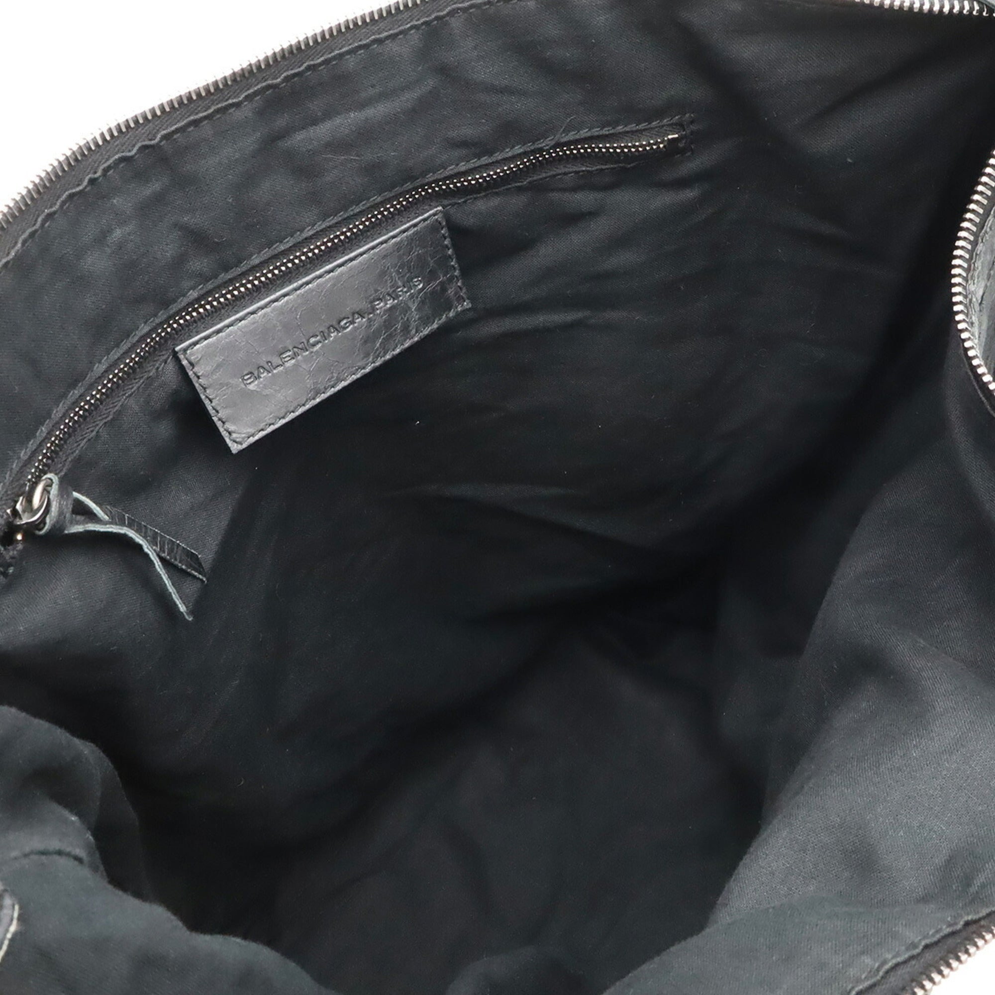 Balenciaga Black Leather Handbag Shoulder Bag (Pre-Owned)