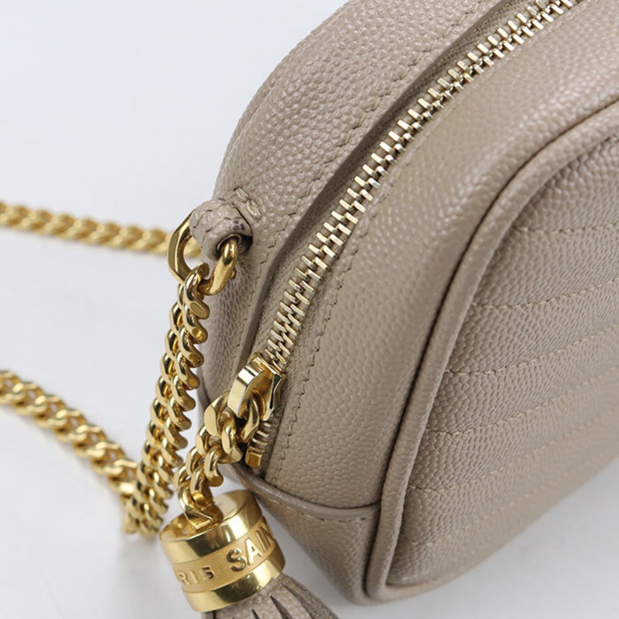 Saint Laurent Beige Leather Shoulder Bag (Pre-Owned)