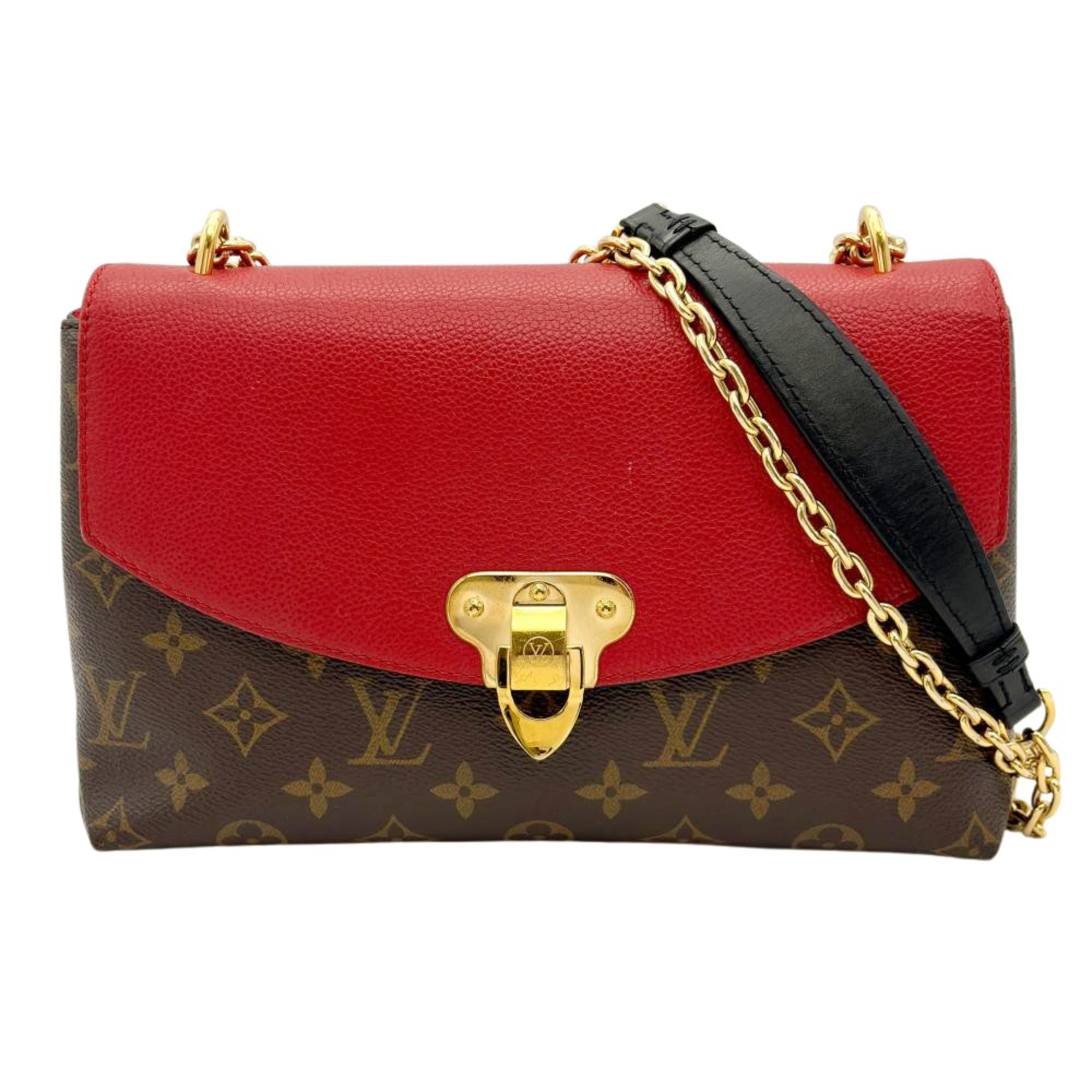 Louis Vuitton Brown Cerise Red Color Monogram Canvas Shoulder Bag (Pre-Owned)