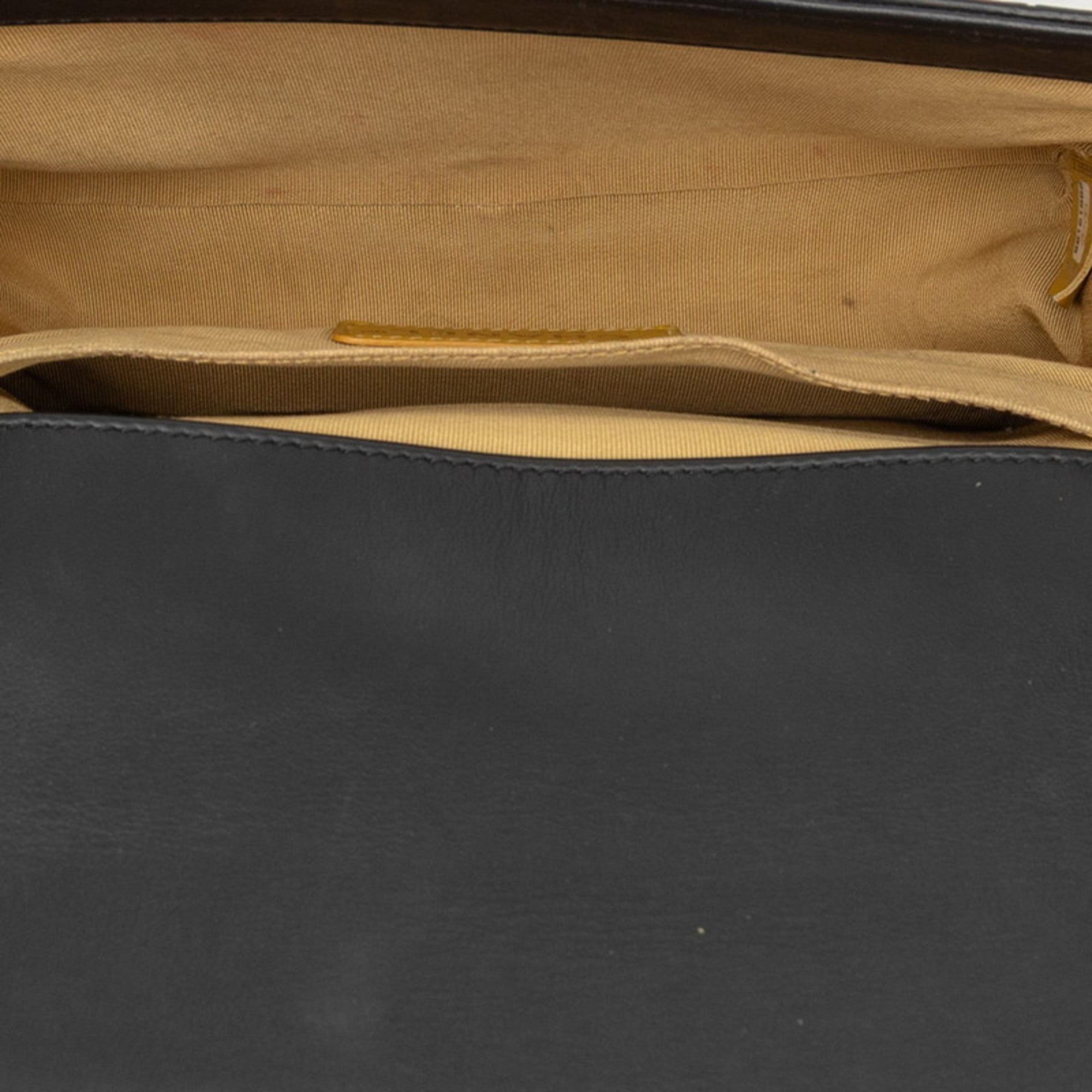 Chanel Black Gold Leather Shoulder Bag (Pre-Owned)