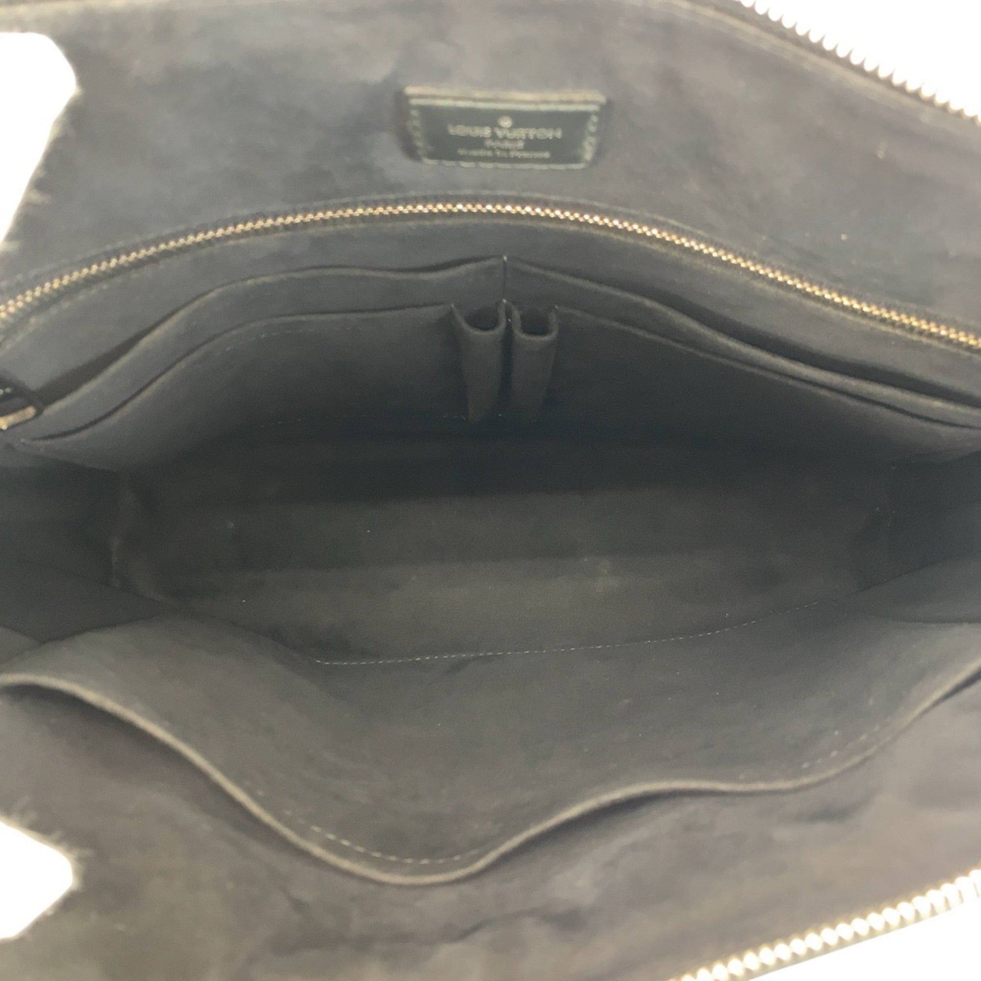 Louis Vuitton Black Blue Pvc Leather Briefcase Shoulder Bag (Pre-Owned)