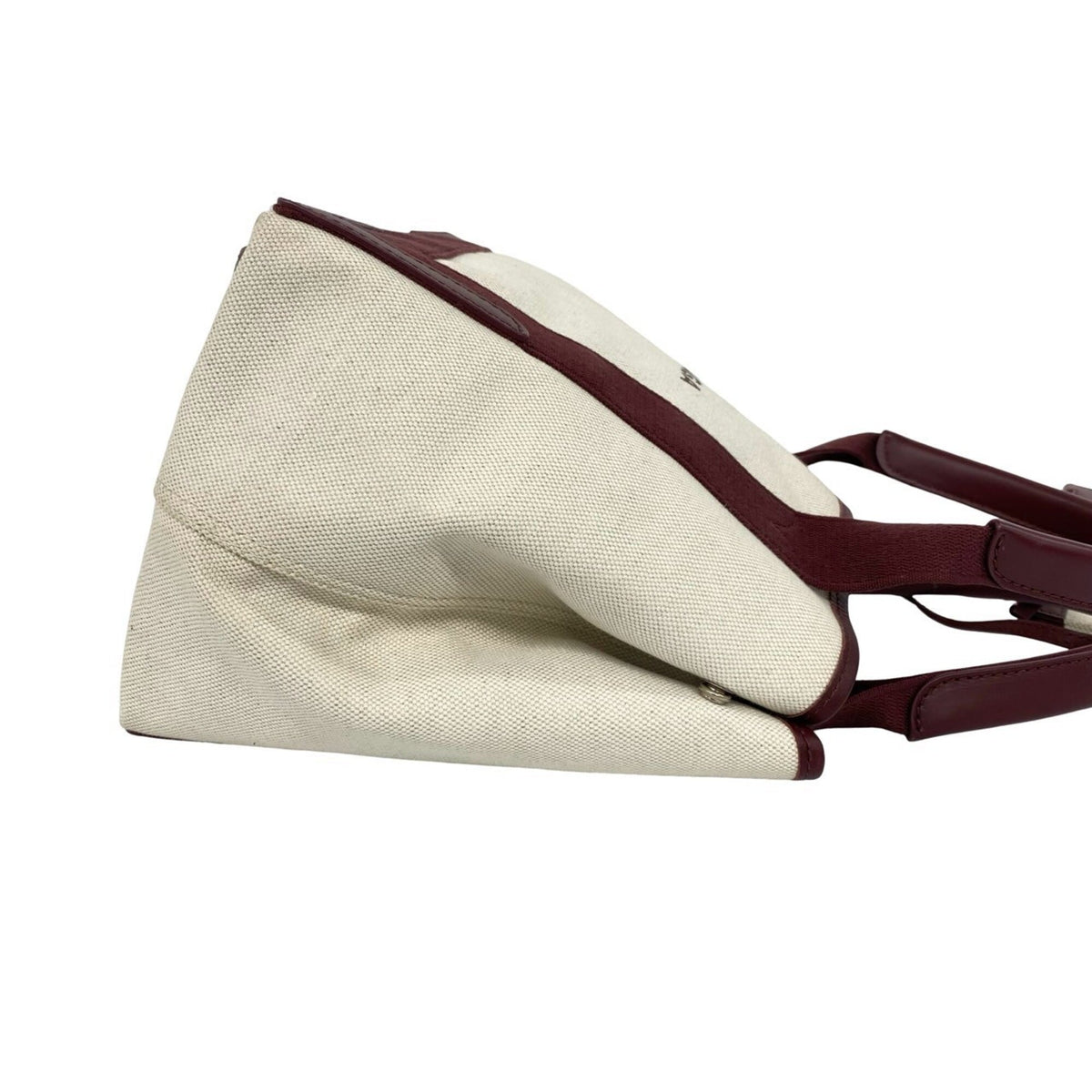 Balenciaga Ivory Red Color Wine Canvas Leather Handbag Pouch (Pre-Owned)