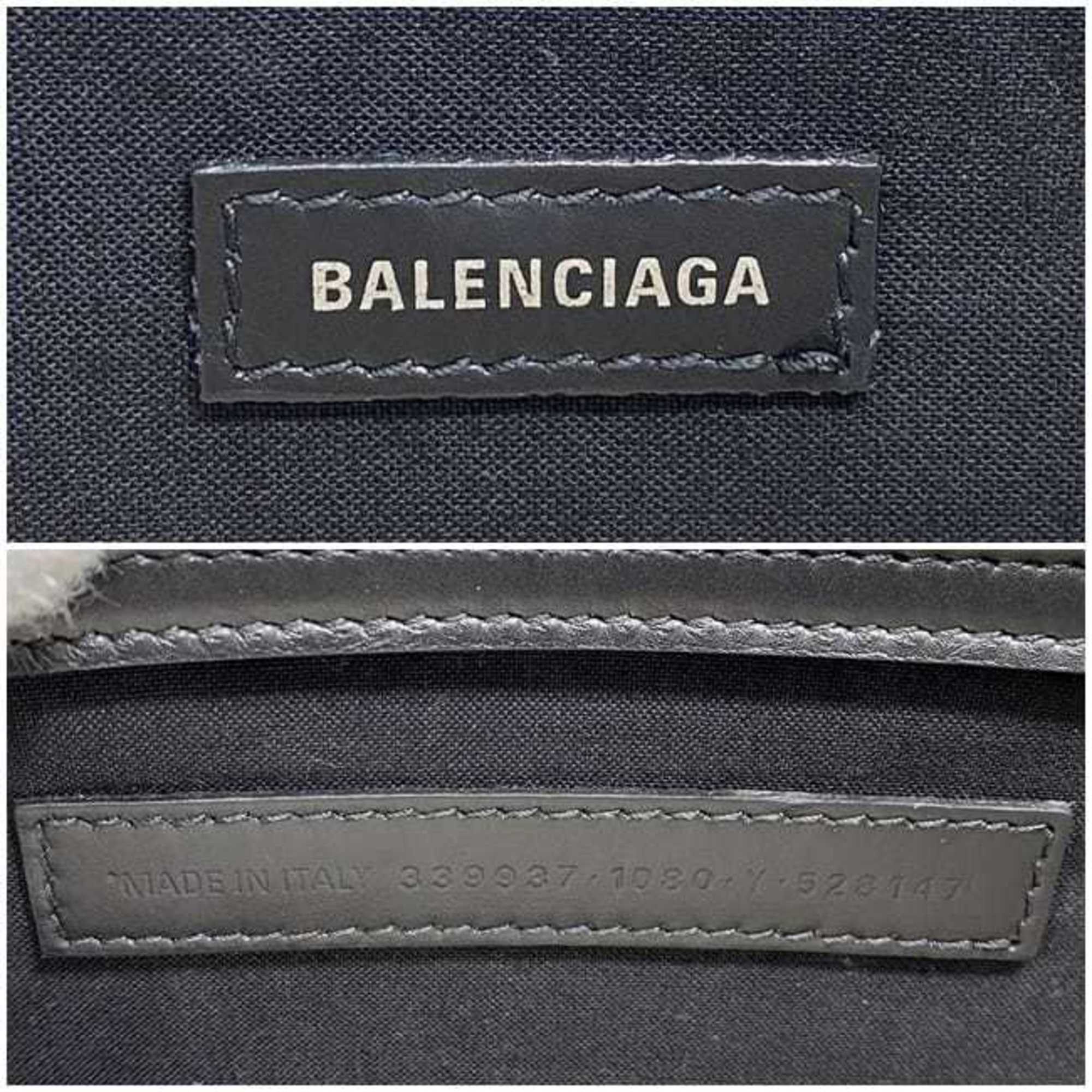 Balenciaga Black White Canvas Shoulder Bag (Pre-Owned)