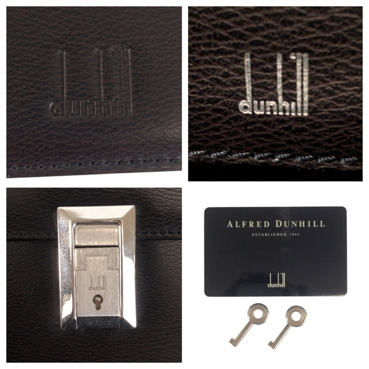 Dunhill Black Leather Clutch Bag (Pre-Owned)