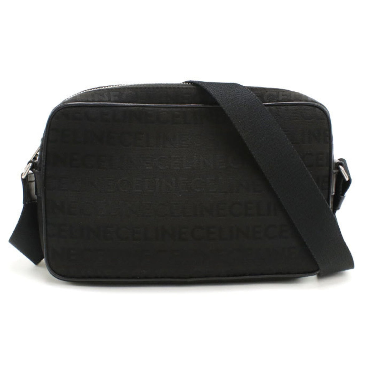 Celine Black Canvas Messenger Bag Shoulder Bag (Pre-Owned)