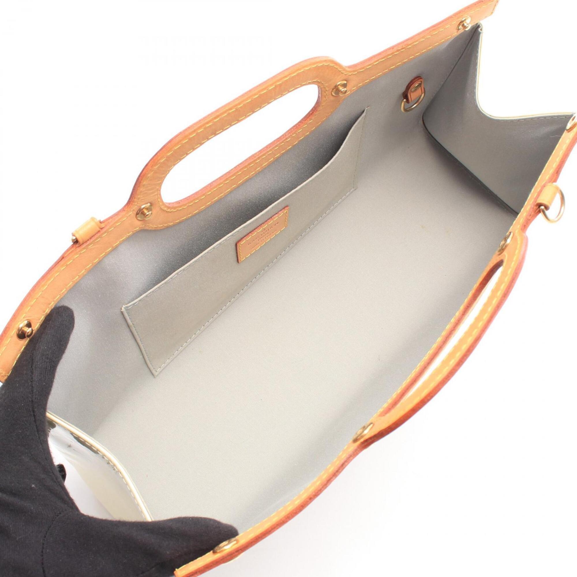 Louis Vuitton Pearl White Leather Vernis Handbag (Pre-Owned)