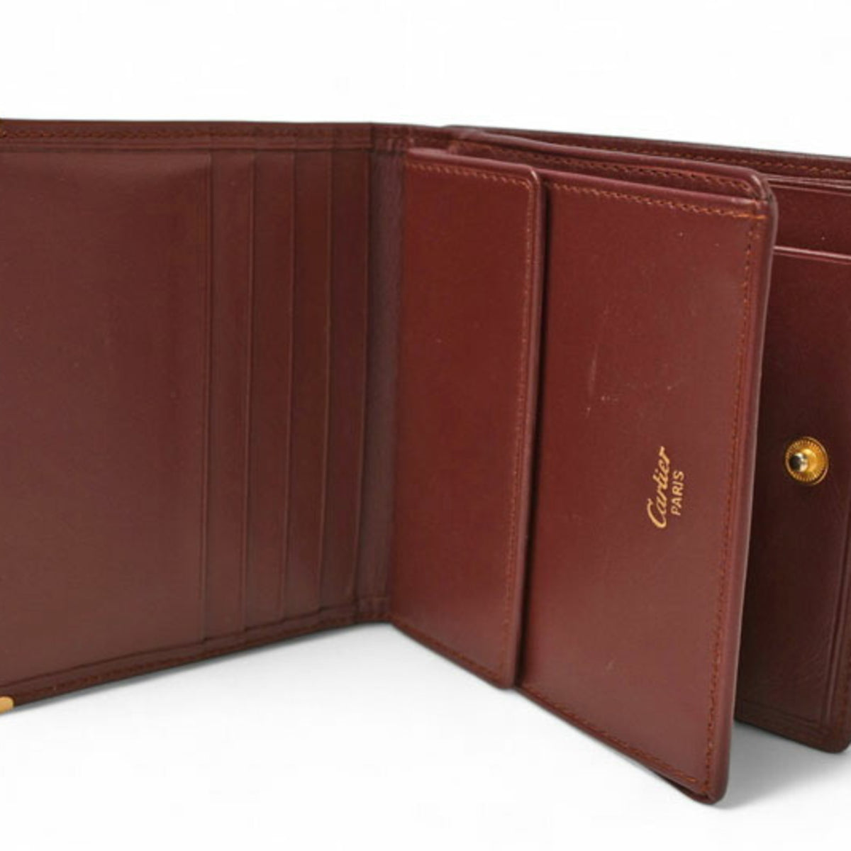 Cartier Bordeaux Leather Wallet (Bi-Fold) (Pre-Owned)