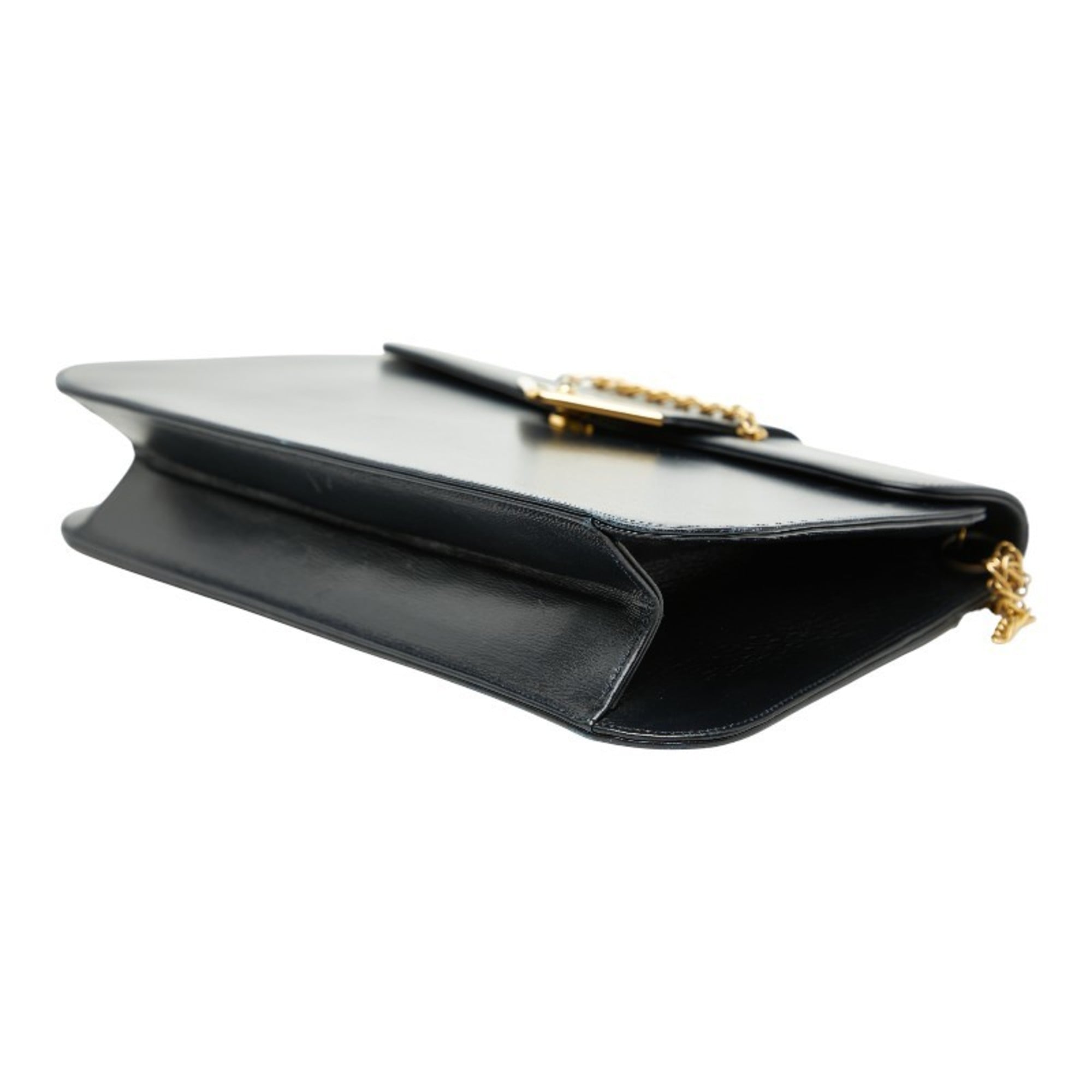 Cartier Sapphire Line Navy Leather Shoulder Bag (Pre-Owned)