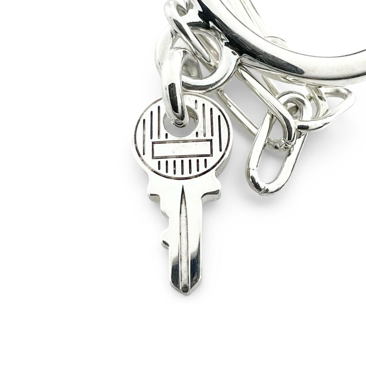 Hermes Silver Silver 925 Band Ring (Pre-Owned)