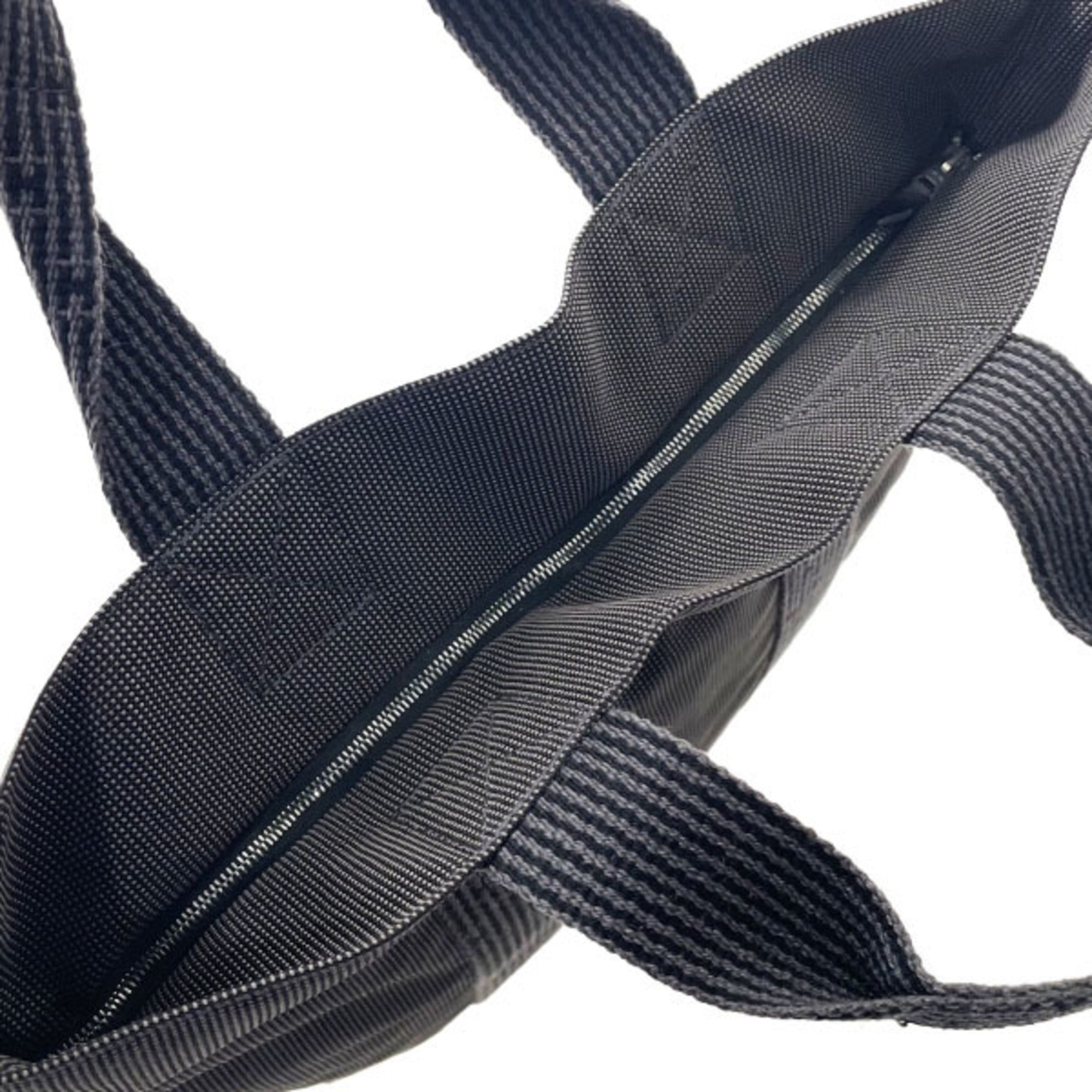 Hermes Her Line Gray Nylon Canvas Handbag Tote Bag (Pre-Owned)