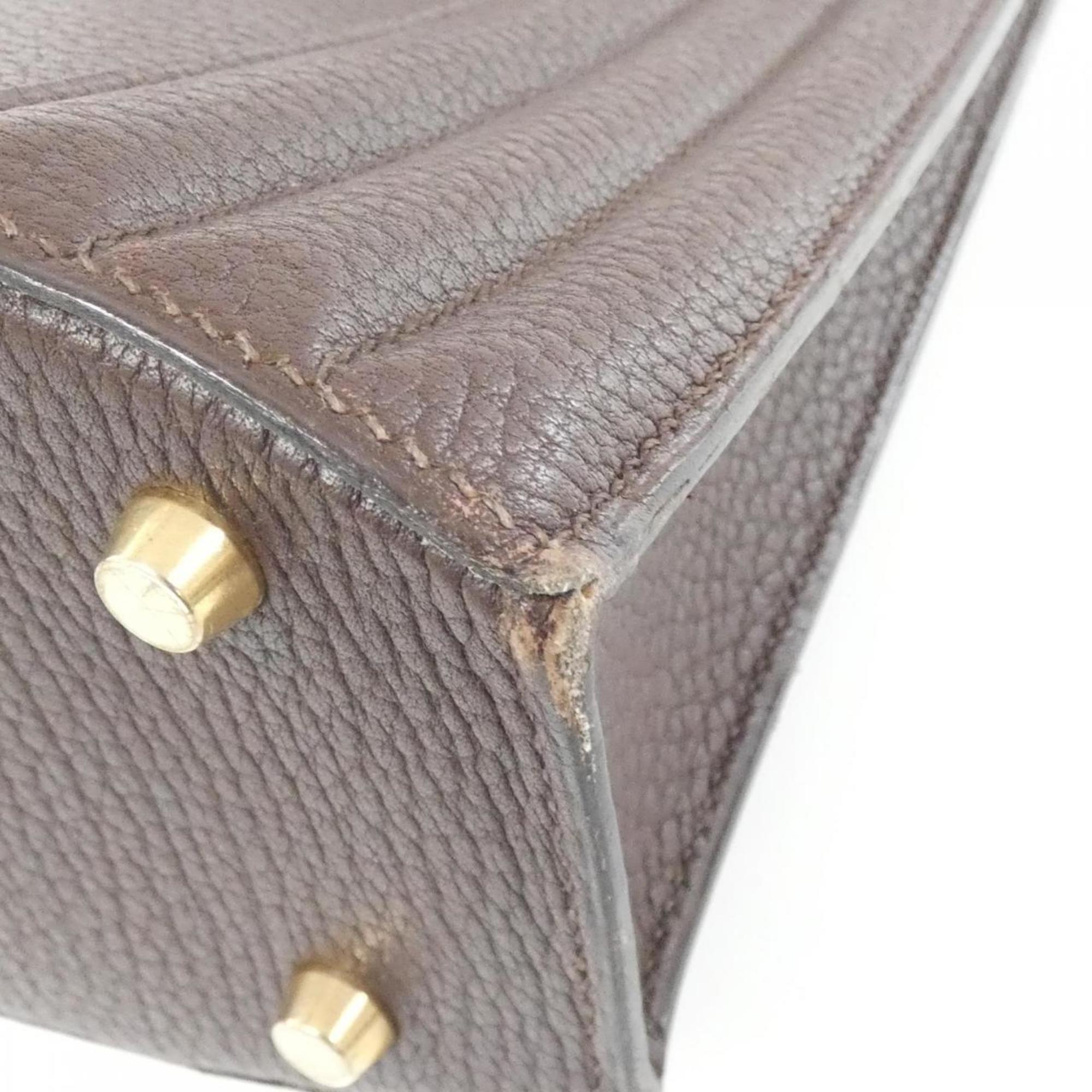 Hermes Kelly Marron Fjord Leather Shoulder Bag (Pre-Owned)
