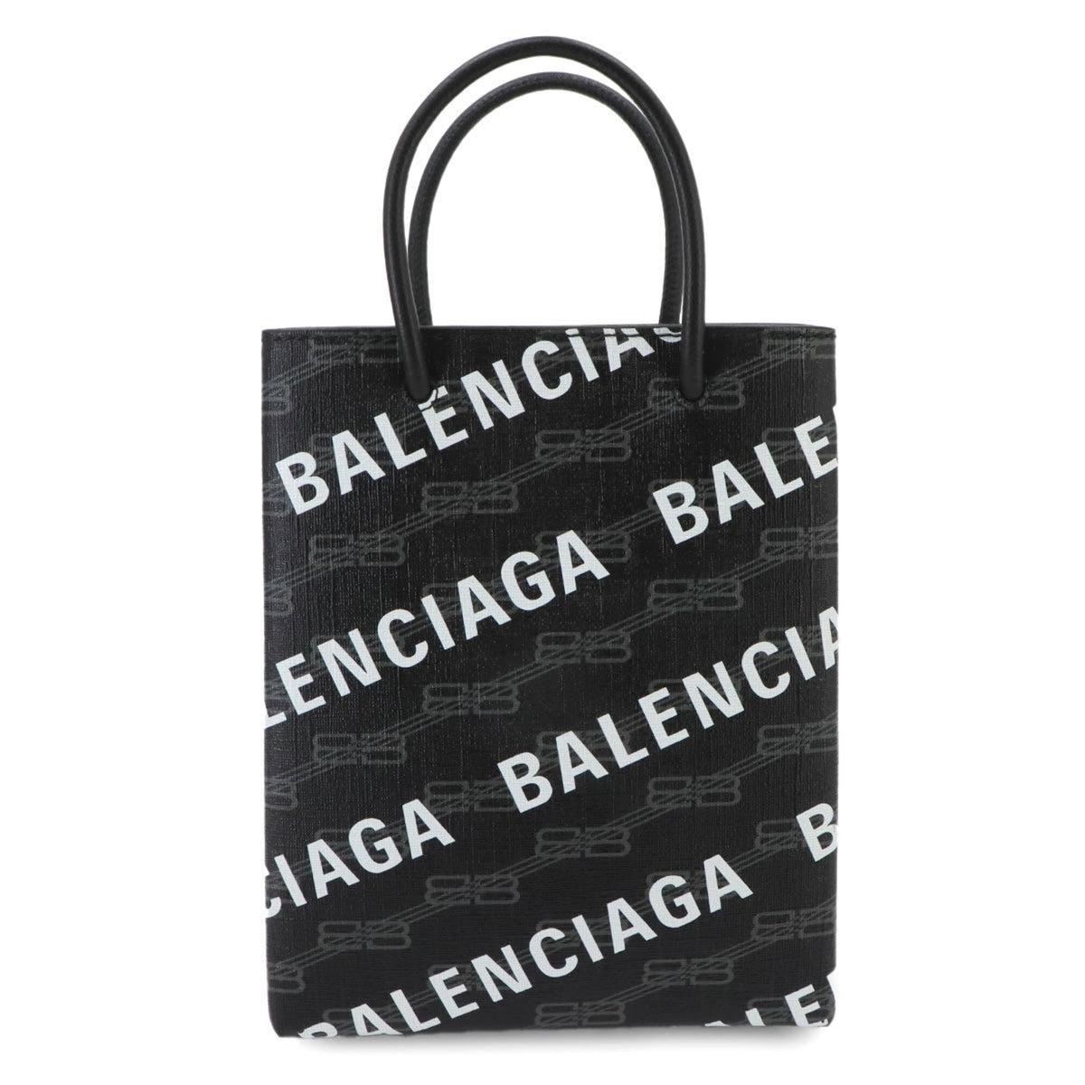 Balenciaga Black White Pvc Leather Handbag Shoulder Bag (Pre-Owned)