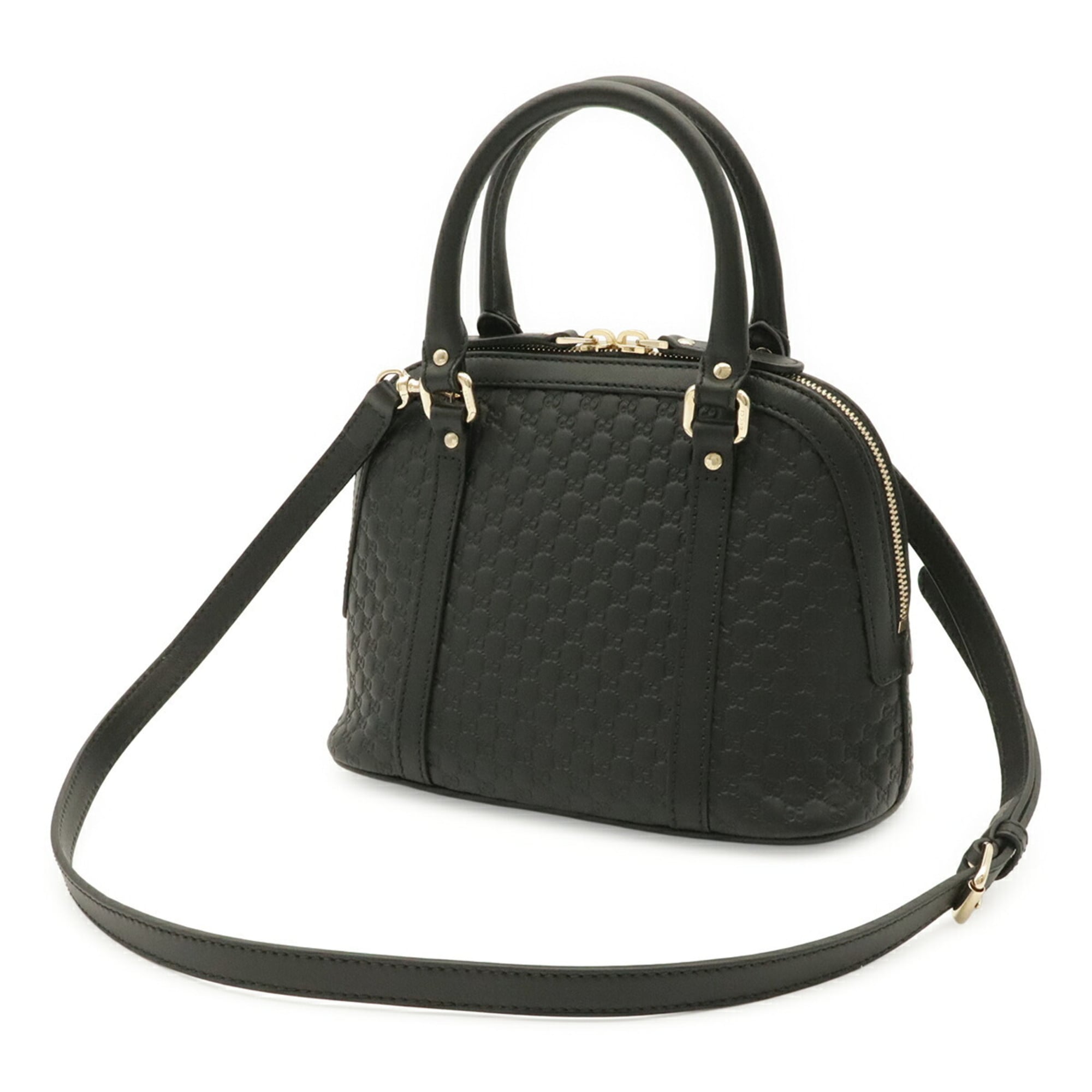 Gucci Black Leather Handbag Shoulder Bag (Pre-Owned)