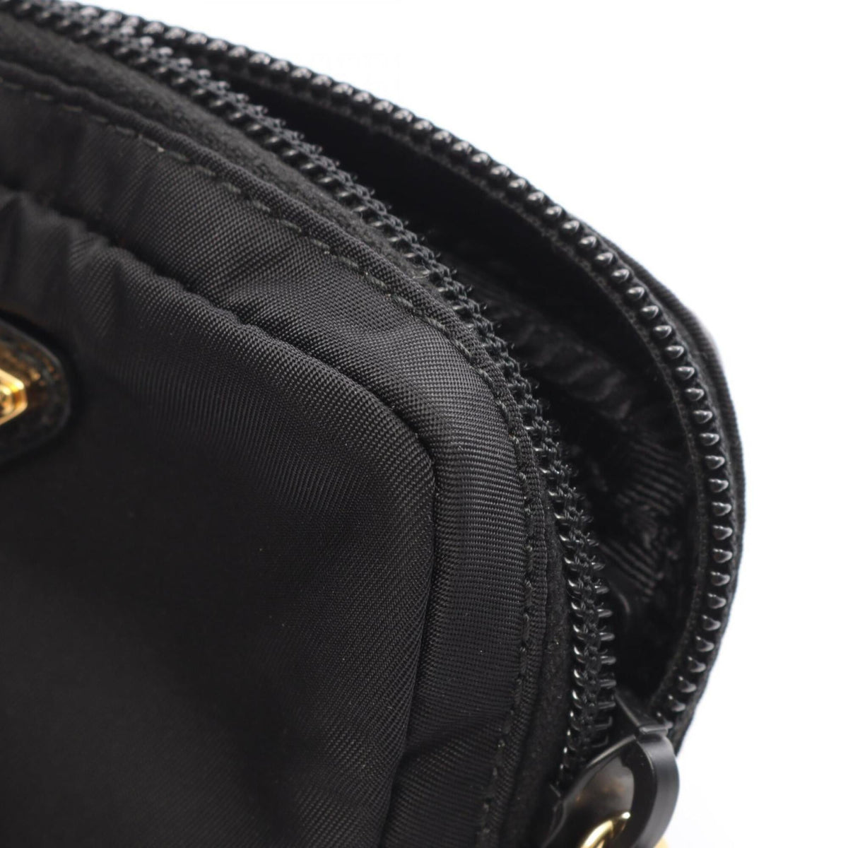 Prada Black Nylon Leather Handbag Pouch (Pre-Owned)
