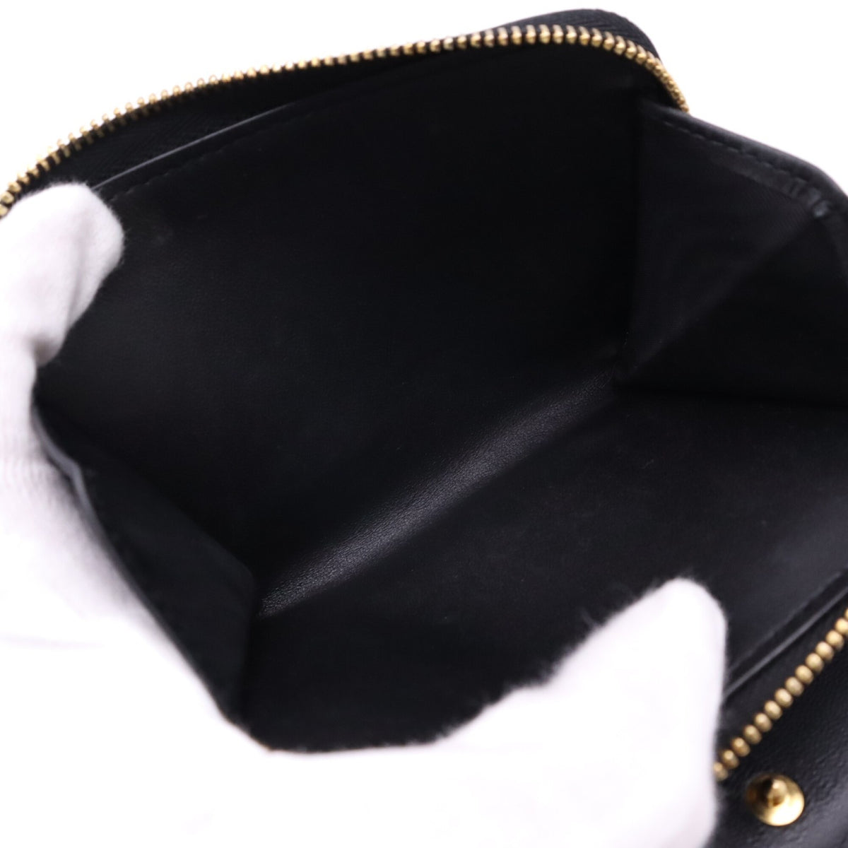 Christian Dior Black Leather Wallet (Tri-Fold) (Pre-Owned)