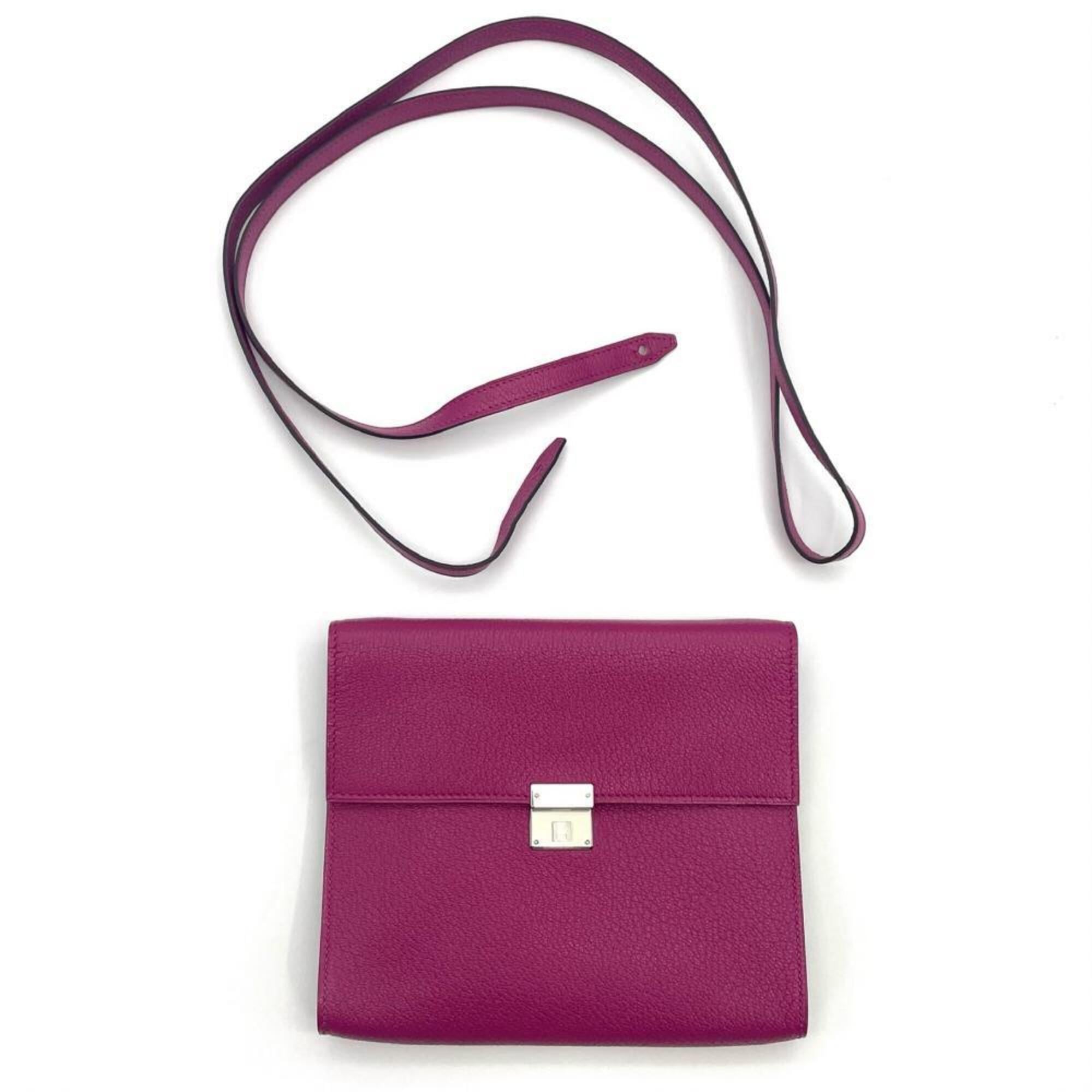 Hermes Rose Purple Chevre Leather Shoulder Bag (Pre-Owned)