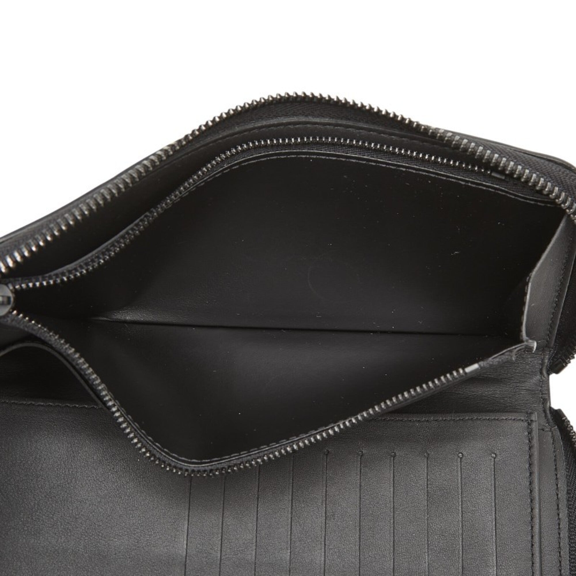 Louis Vuitton Black Leather Long Wallet (Bi-Fold) (Pre-Owned)
