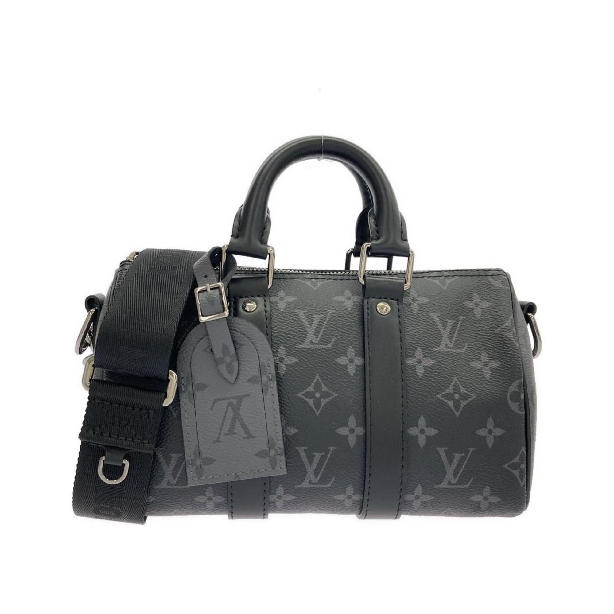 Louis Vuitton Black Gris Coated Canvas Boston Bag (Pre-Owned)