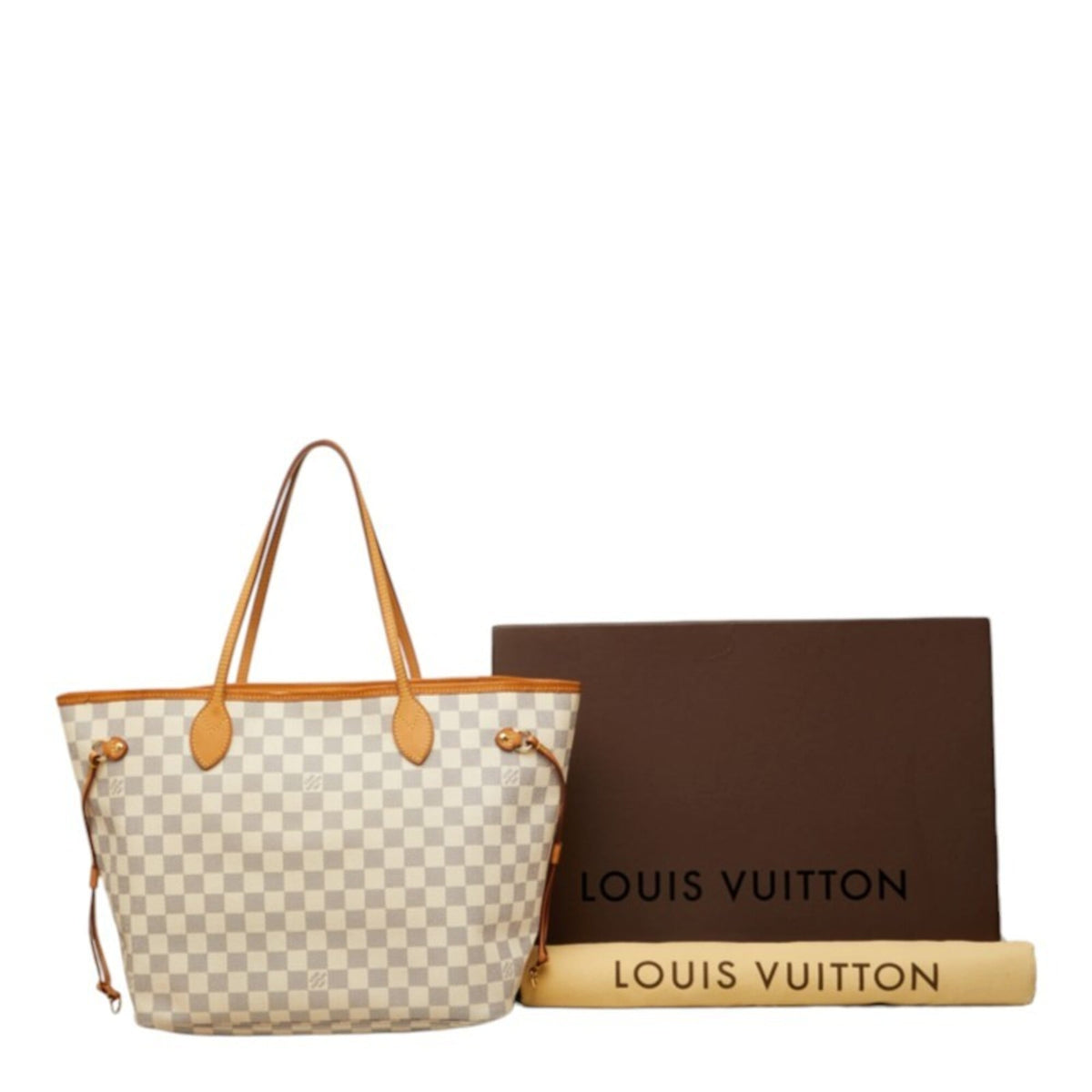 Louis Vuitton Damier Azur Ivory White Pvc Leather Shoulder Bag Tote Bag (Pre-Owned)