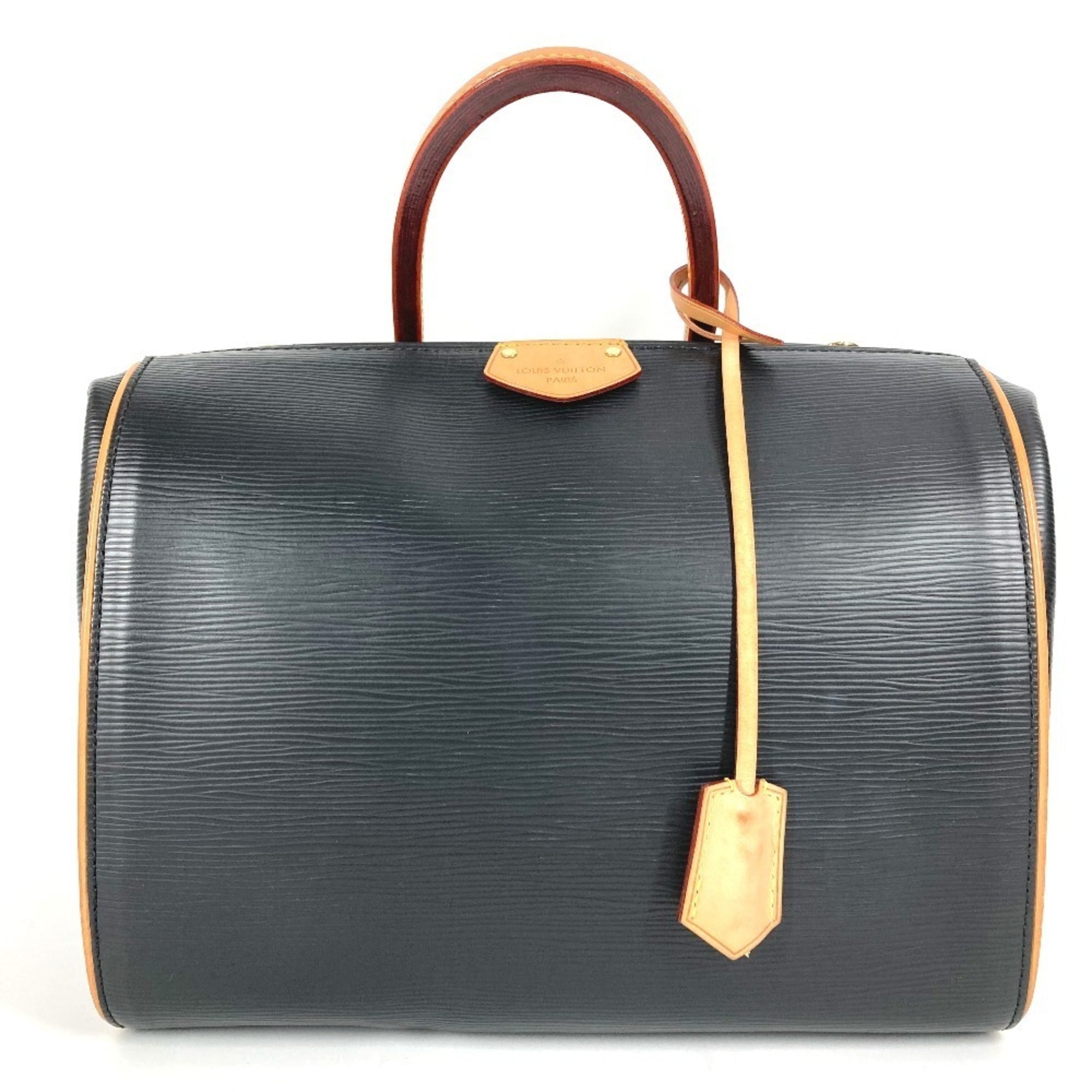 Louis Vuitton Black Noir Epi Leather Boston Bag Handbag Shoulder Bag (Pre-Owned)