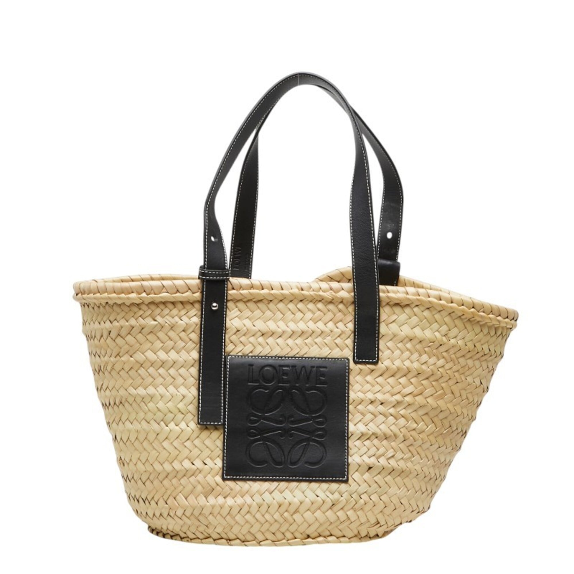 Loewe Black Leather Basket Handbag Shoulder Bag (Pre-Owned)