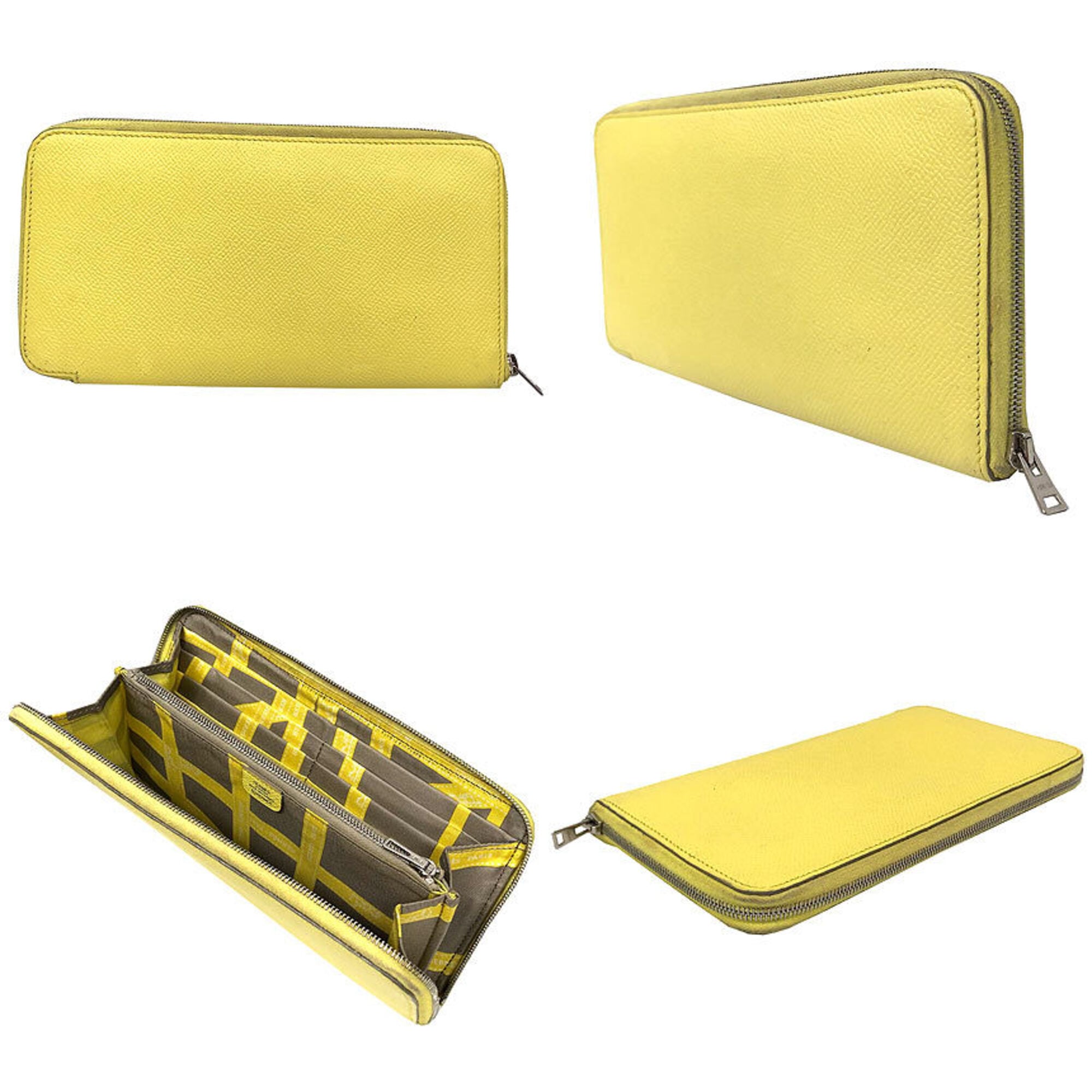 Hermes Lemon Yellow Leather Long Wallet (Bi-Fold) (Pre-Owned)