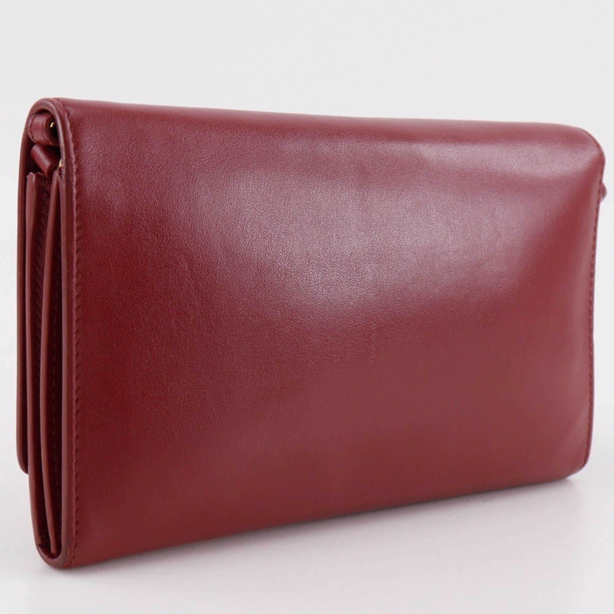 Burberry Red Color Leather Shoulder Bag (Pre-Owned)