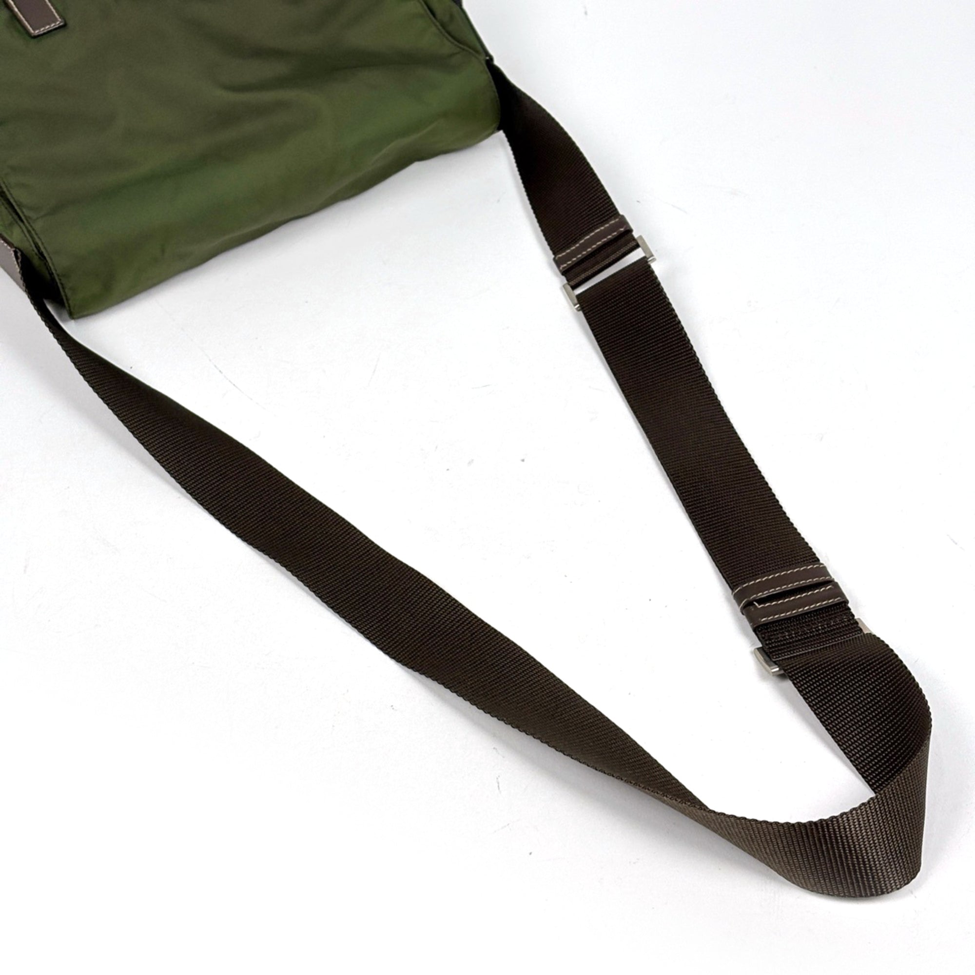 Prada Khaki Nylon Shoulder Bag (Pre-Owned)