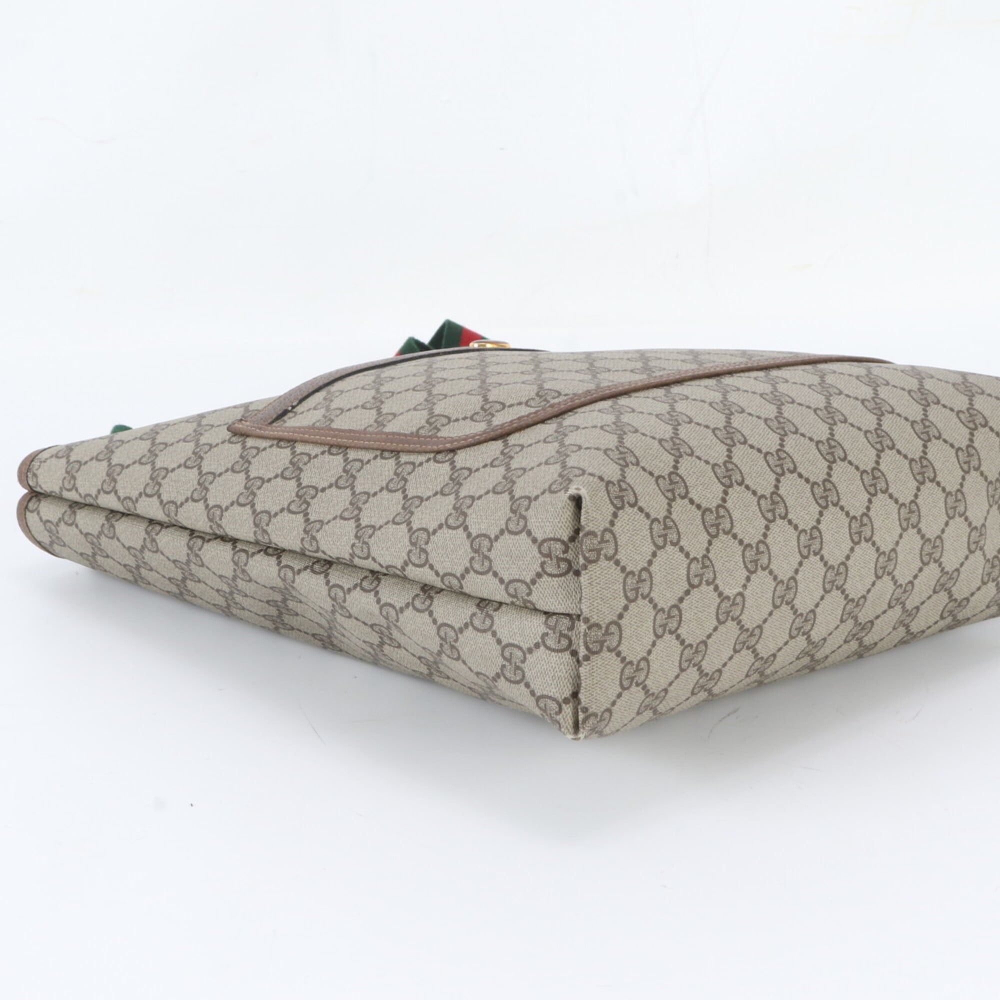 Gucci Sherry Line Beige Leather Coated Canvas Handbag Shoulder Bag Tote Bag (Pre-Owned)