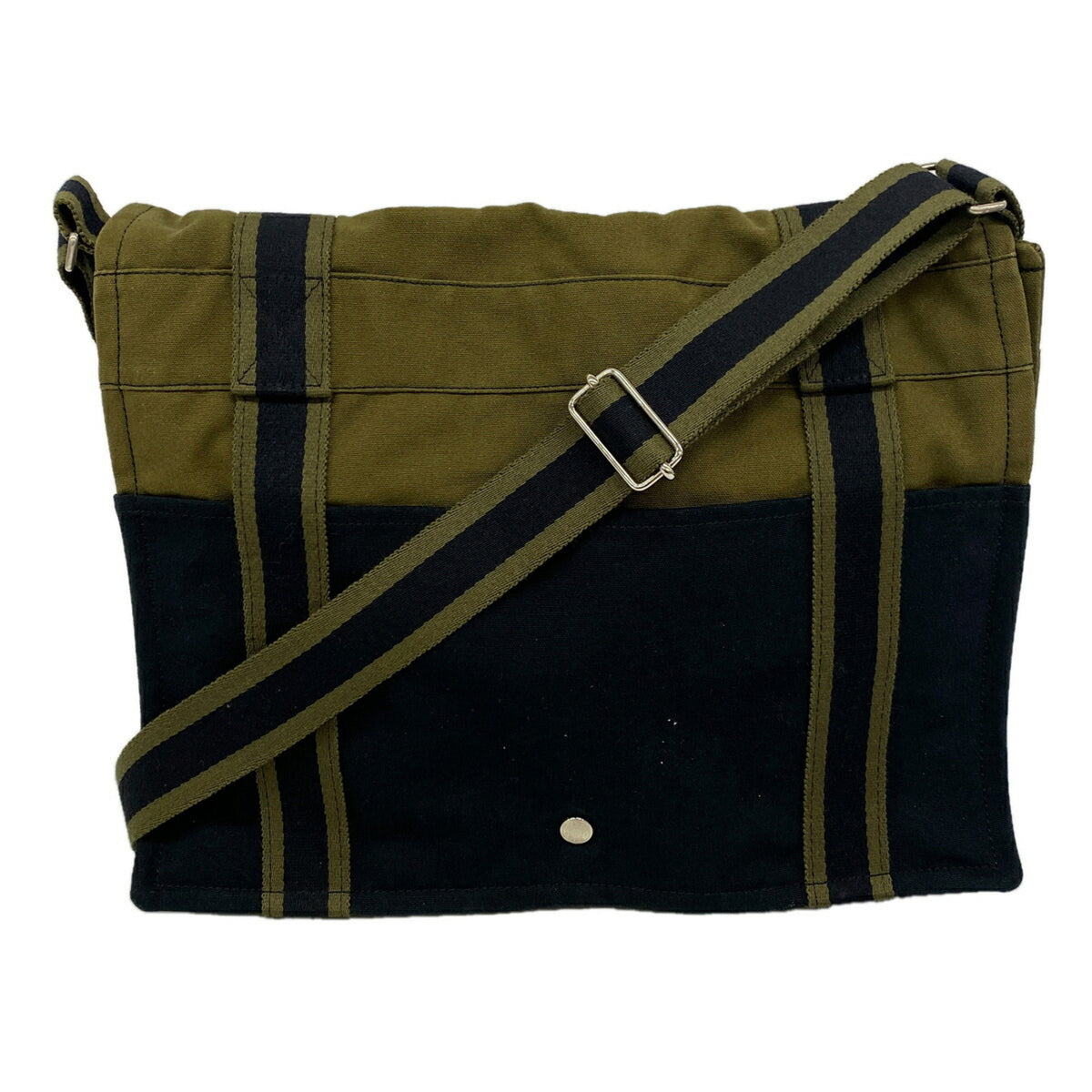 Hermes Black Khaki Canvas Shoulder Bag (Pre-Owned)