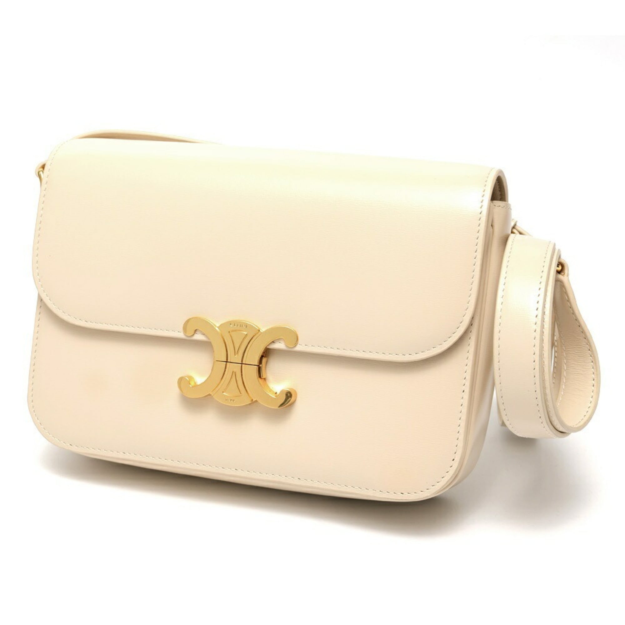 Celine Ivory Leather Shoulder Bag (Pre-Owned)