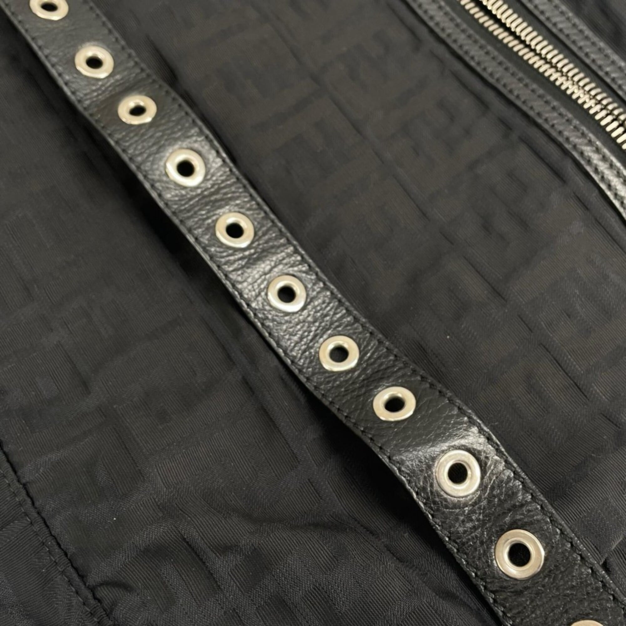 Fendi Black White Nylon Shoulder Bag (Pre-Owned)