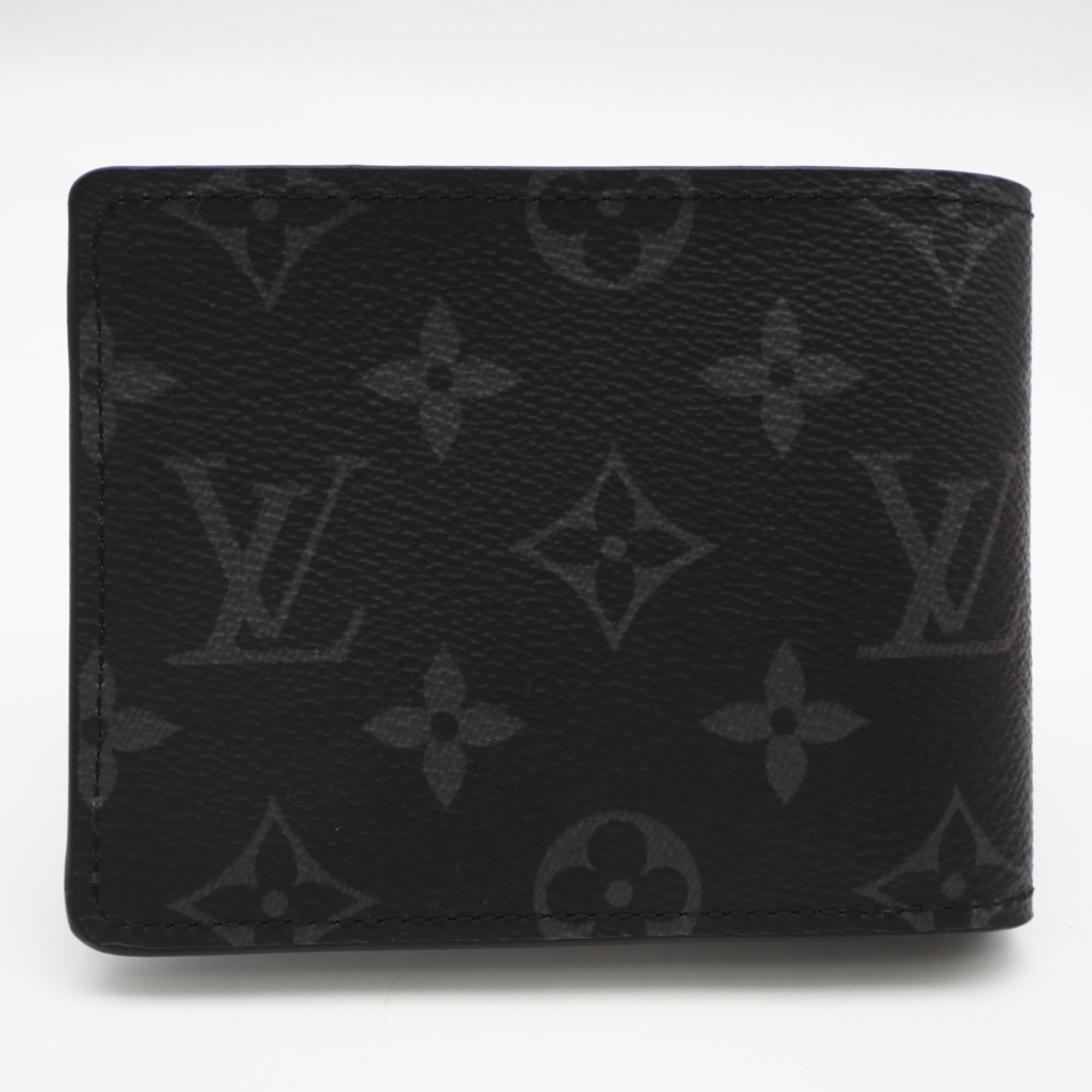 Louis Vuitton Monogram Eclipse Black Gray Coated Canvas Leather Wallet (Bi-Fold) (Pre-Owned)