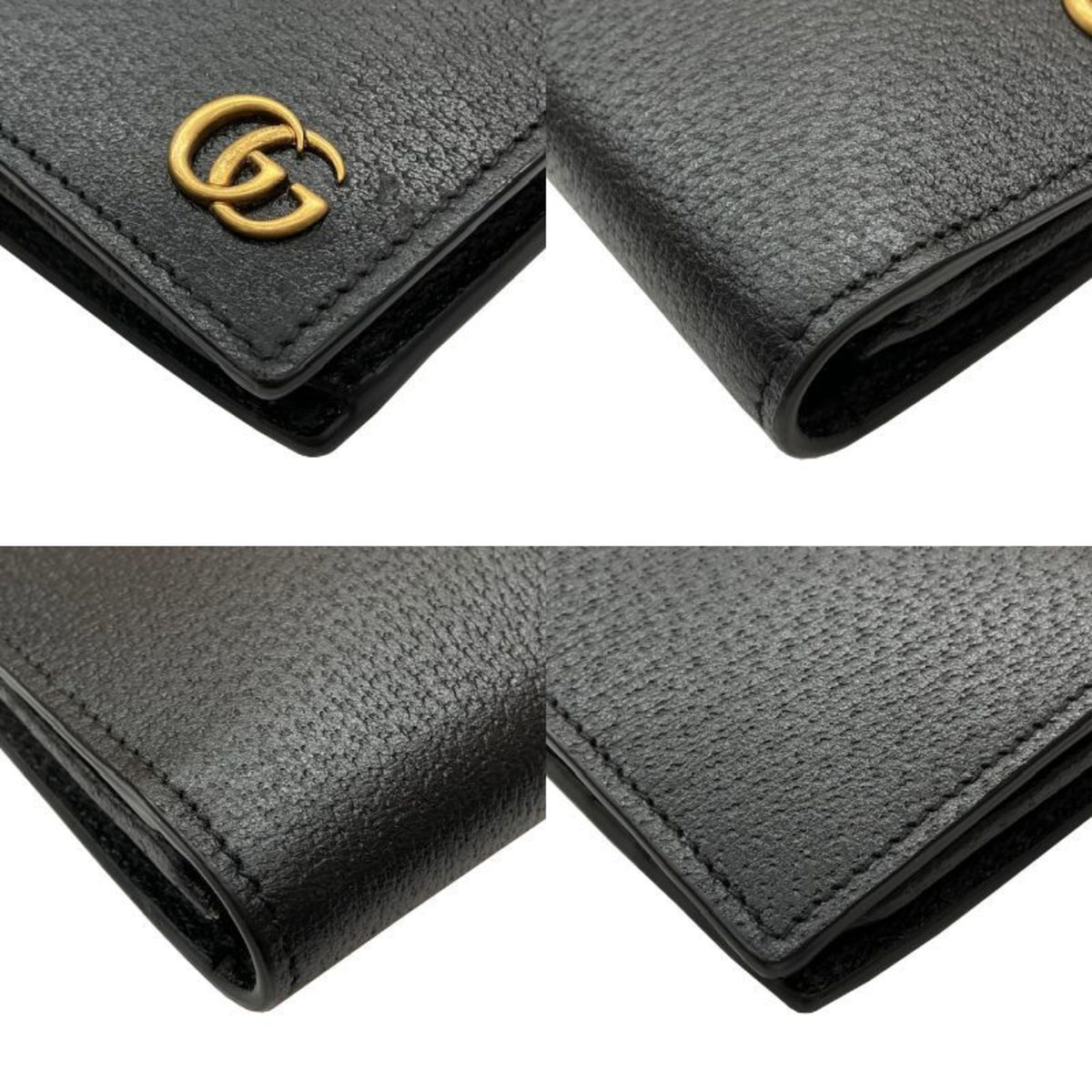 Gucci Black Leather Long Wallet (Bi-Fold) (Pre-Owned)