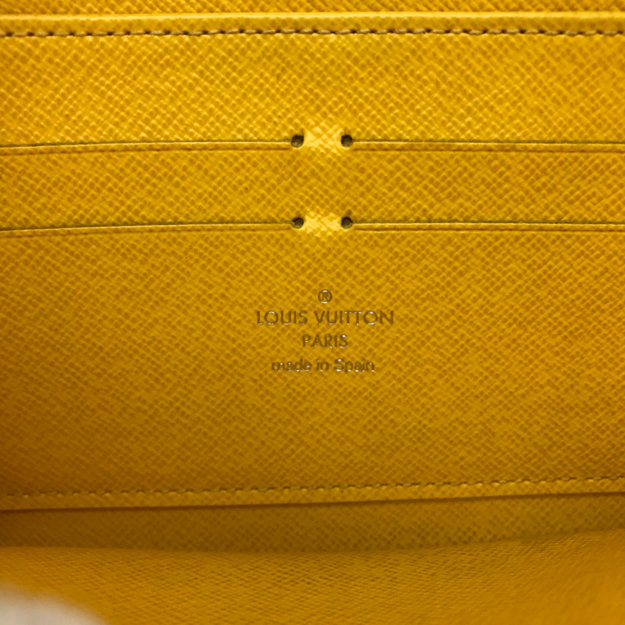 Louis Vuitton Yellow Leather Long Wallet (Bi-Fold) (Pre-Owned)