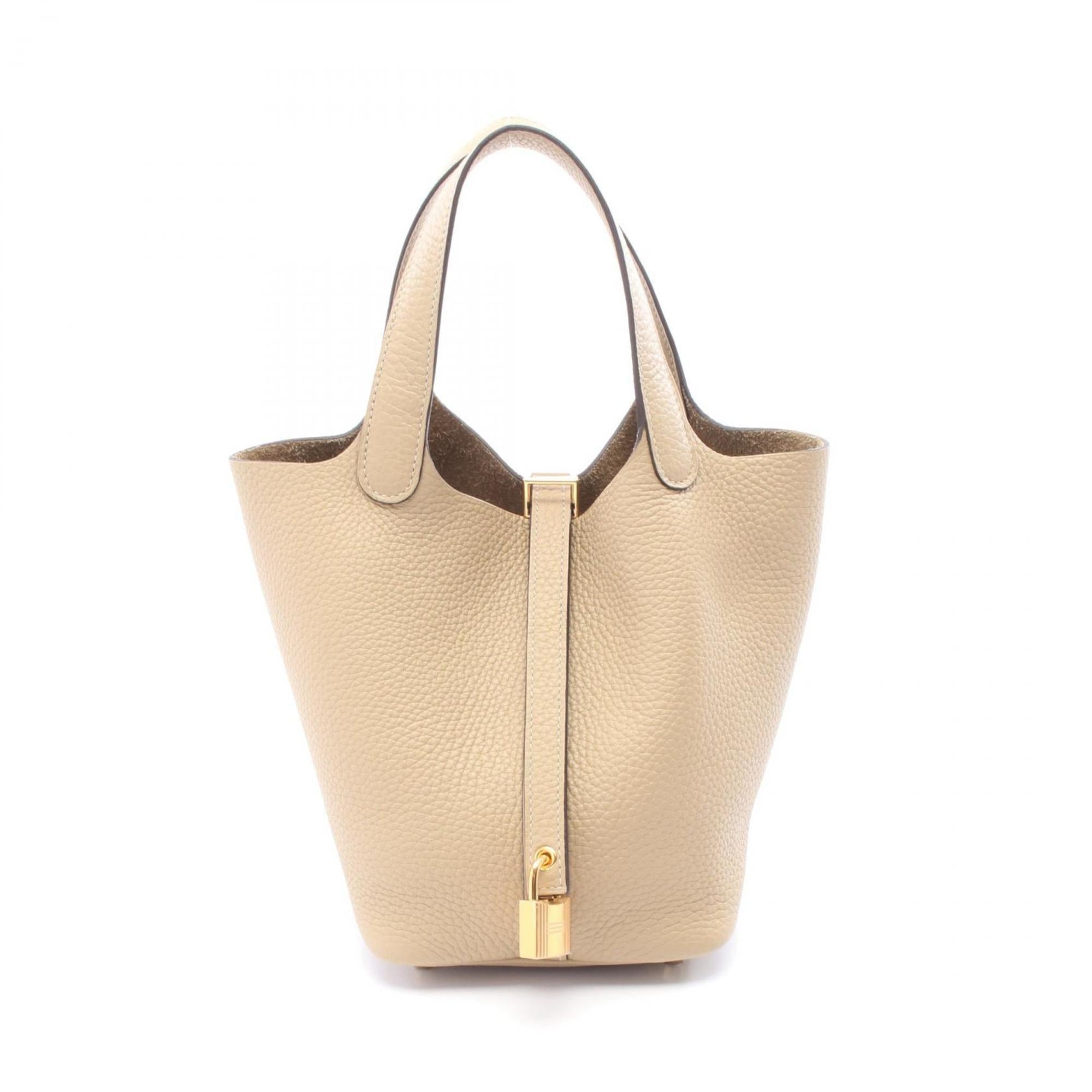 Hermes Beige Taurillon Clemence Leather Leather Handbag (Pre-Owned)