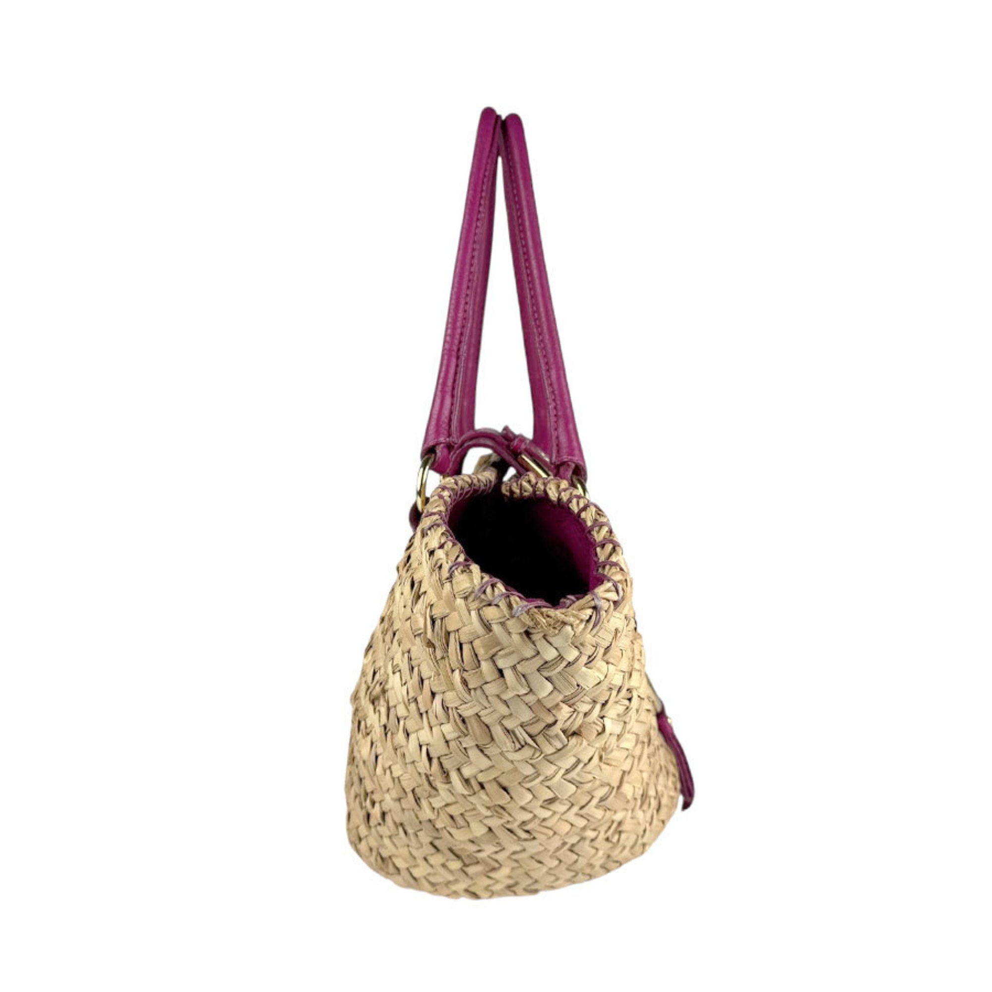Dolce & Gabbana Purple Straw Leather Shoulder Bag (Pre-Owned)
