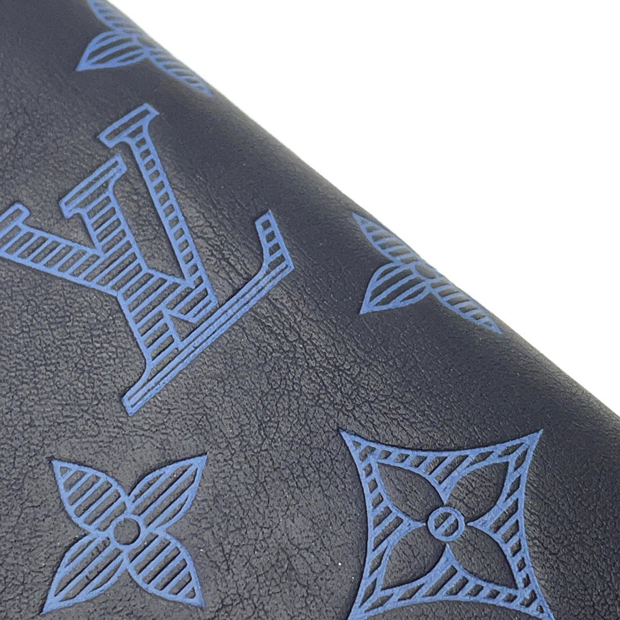 Louis Vuitton Monogram Shadow Navy Monogram Shadow Long Wallet (Bi-Fold) (Pre-Owned)