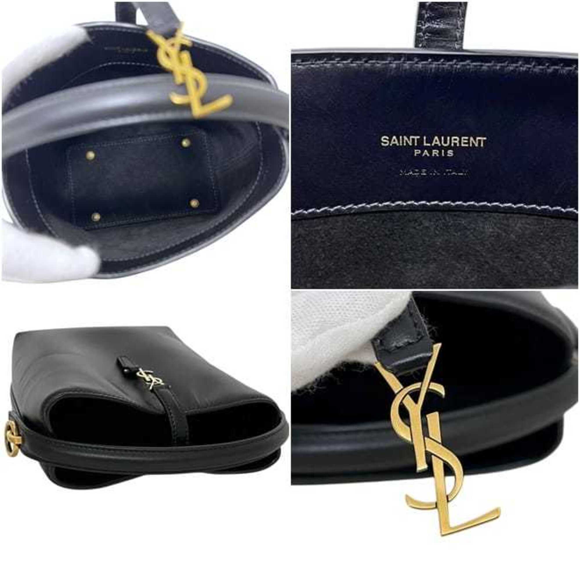 Saint Laurent Black Leather Shoulder Bag (Pre-Owned)