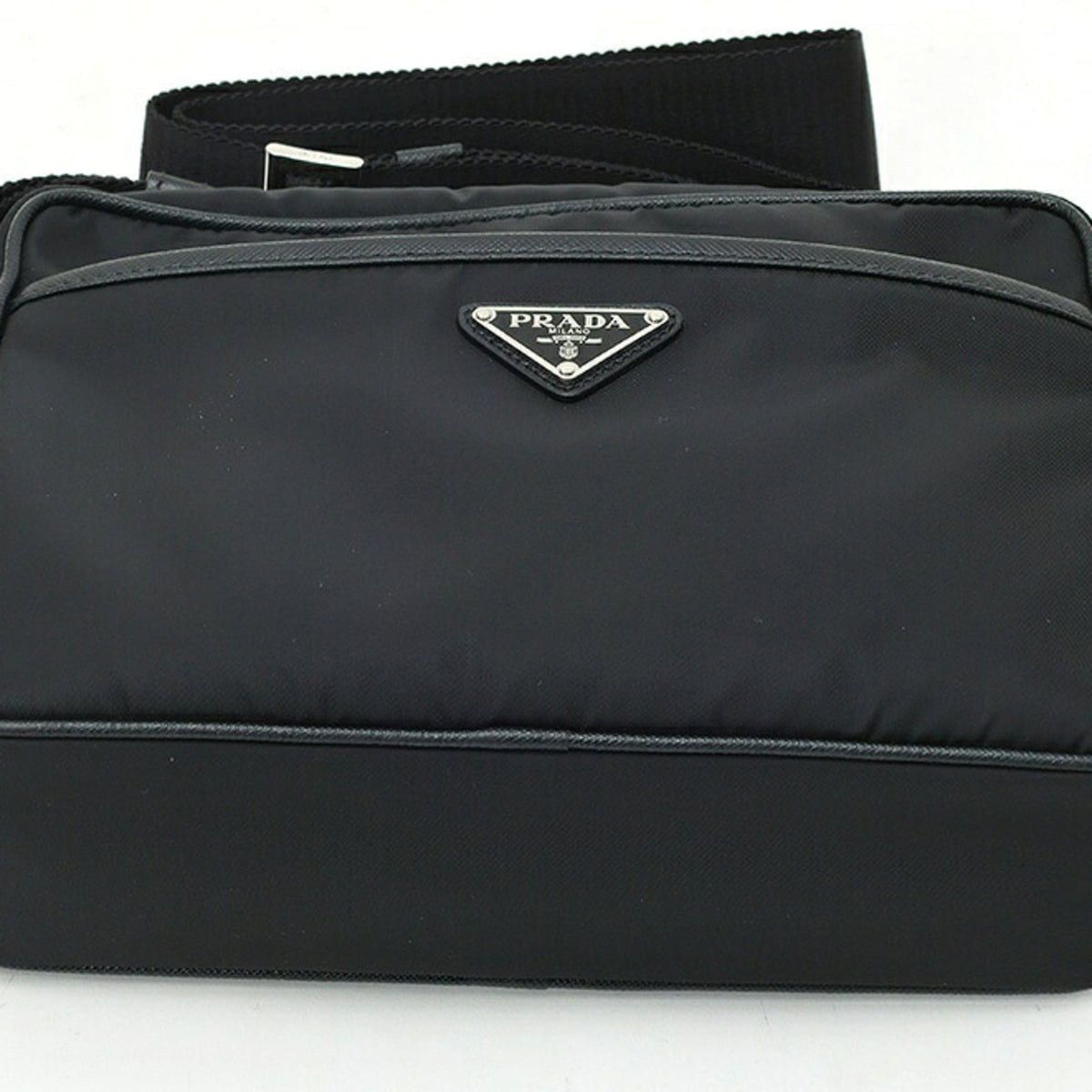 Prada Black Nylon Leather Shoulder Bag (Pre-Owned)