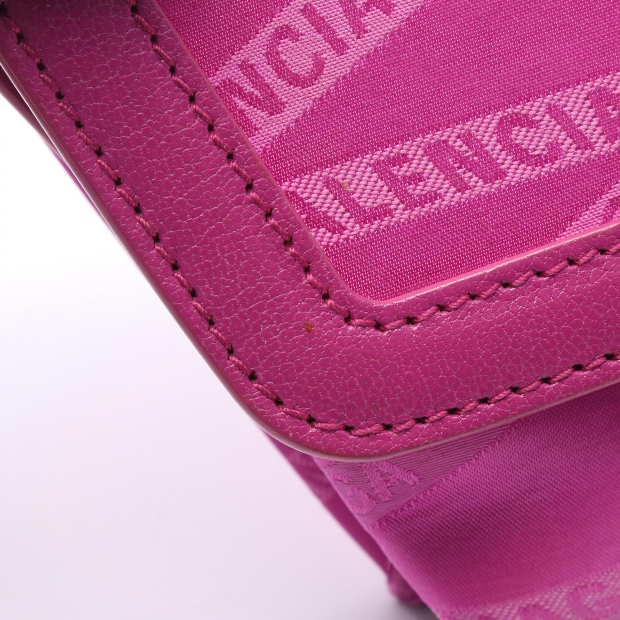 Balenciaga Pink Leather Canvas Handbag Shoulder Bag (Pre-Owned)