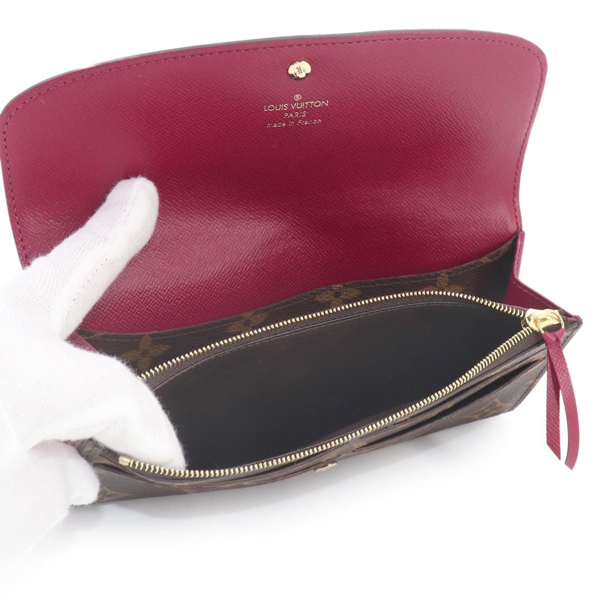 Louis Vuitton Brown Fuchsia Monogram Canvas Long Wallet (Bi-Fold) (Pre-Owned)