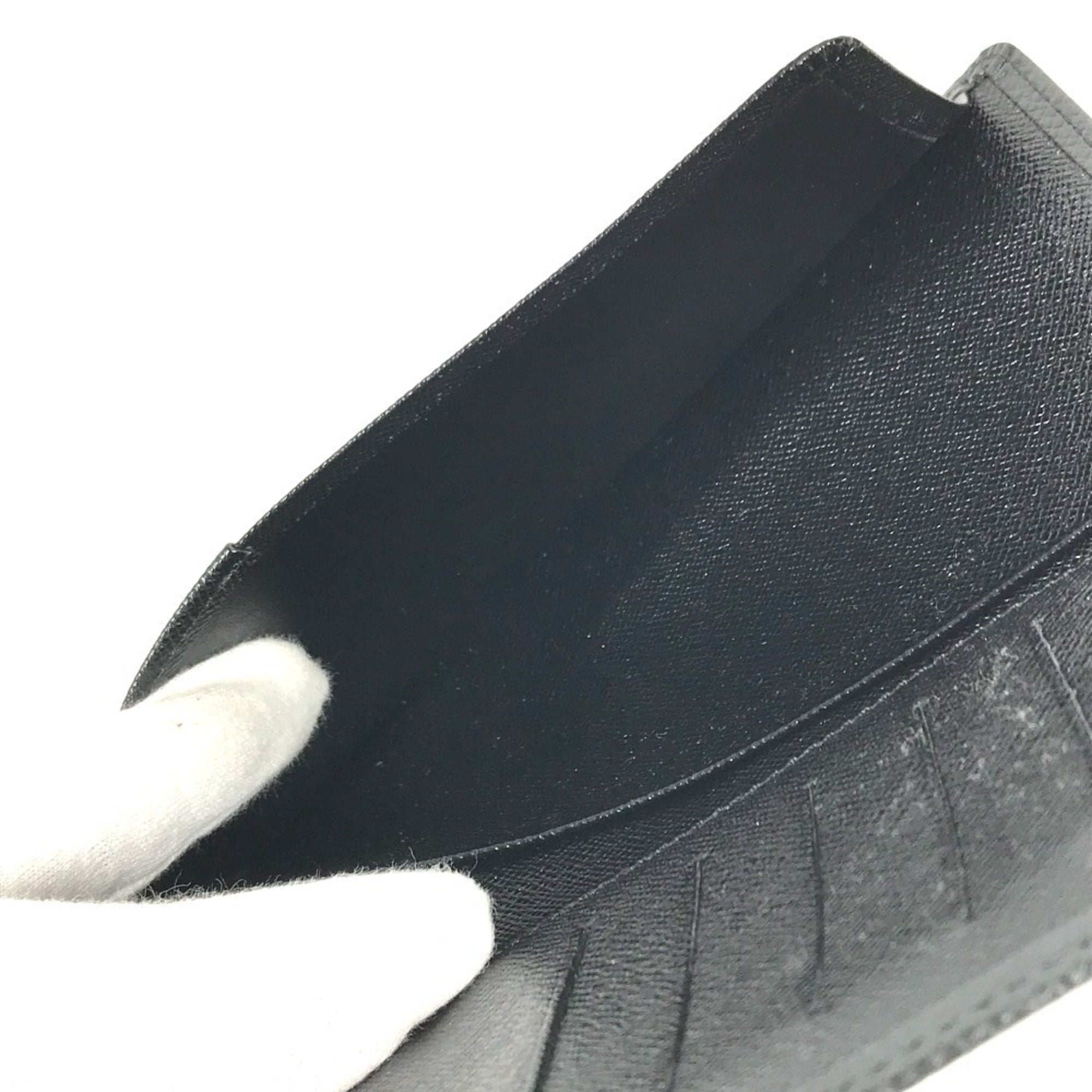 Louis Vuitton Taiga Ardoise Black Taiga Leather Long Wallet (Bi-Fold) (Pre-Owned)