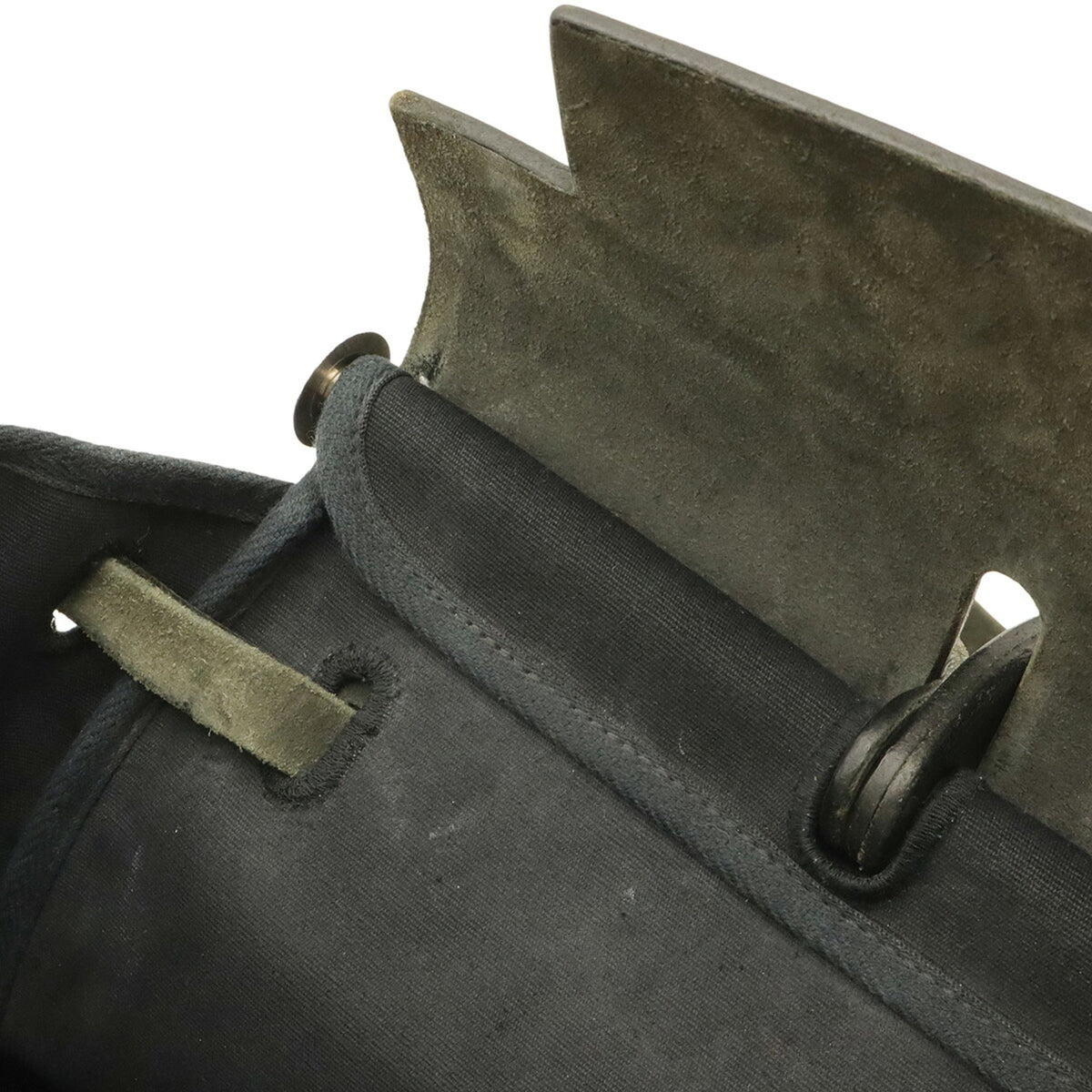 Hermes Black Toile Officier Handbag Shoulder Bag (Pre-Owned)