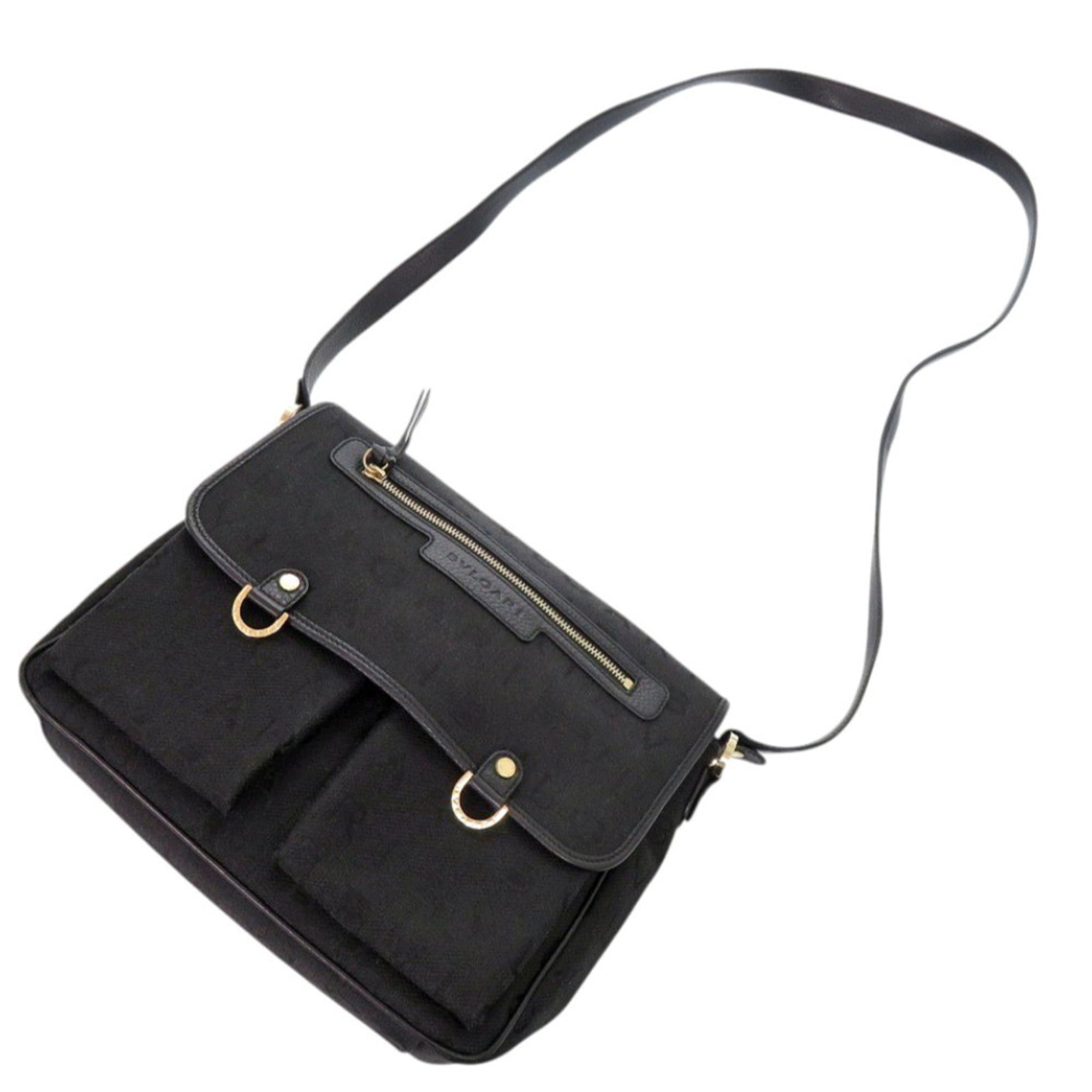 Bvlgari Black Canvas Shoulder Bag (Pre-Owned)